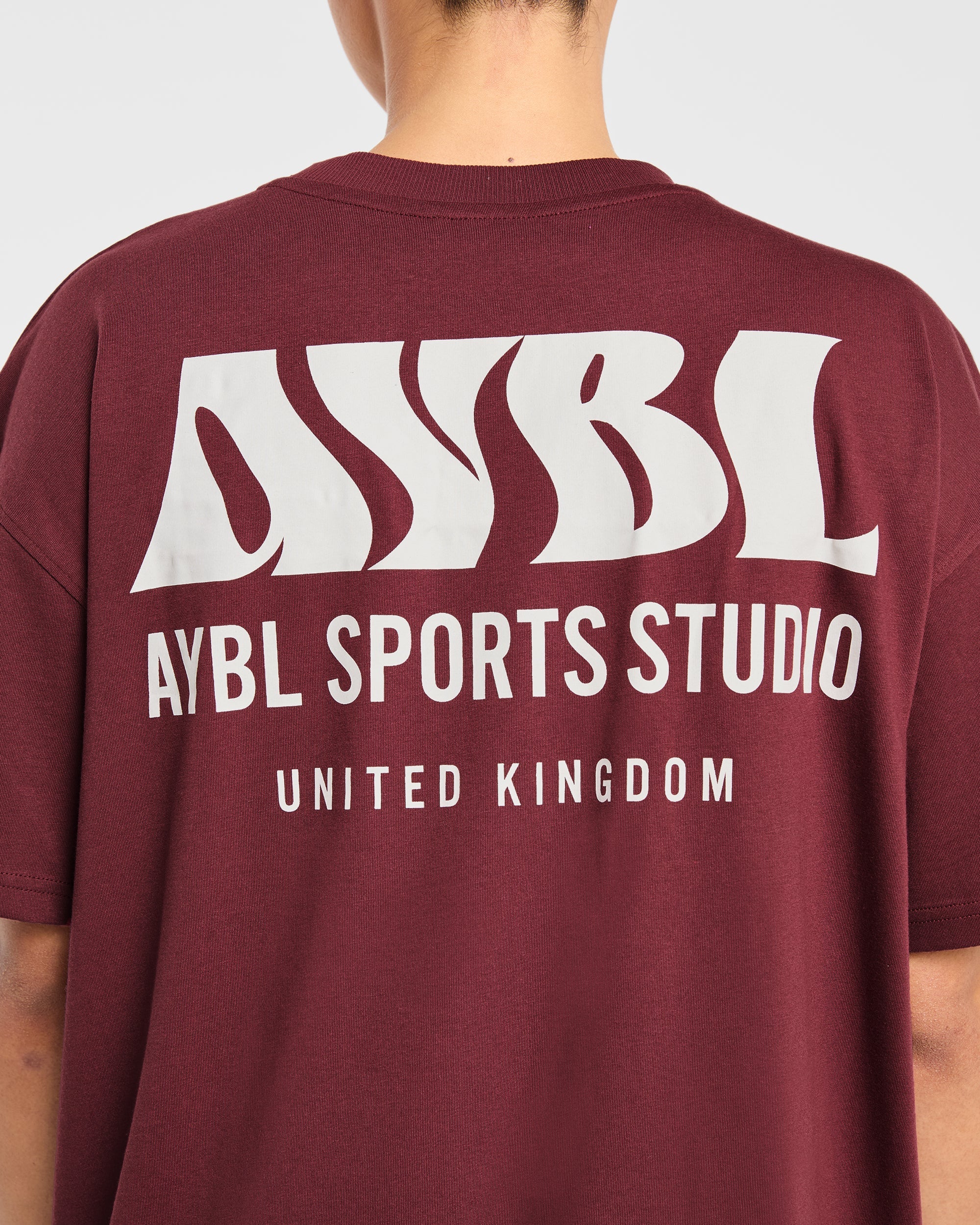 AYBL Sports Studio Oversized T Shirt - Burgundy - Image 6