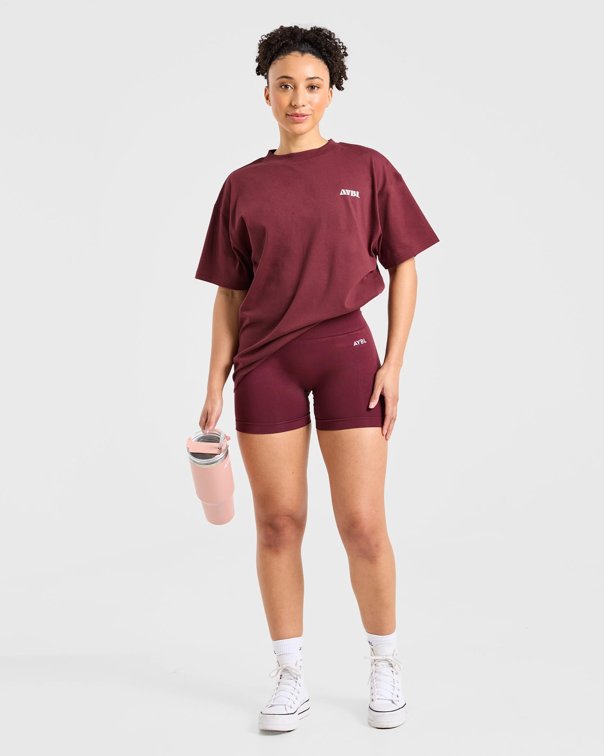 AYBL Sports Studio Oversized T Shirt - Burgundy - Image 7
