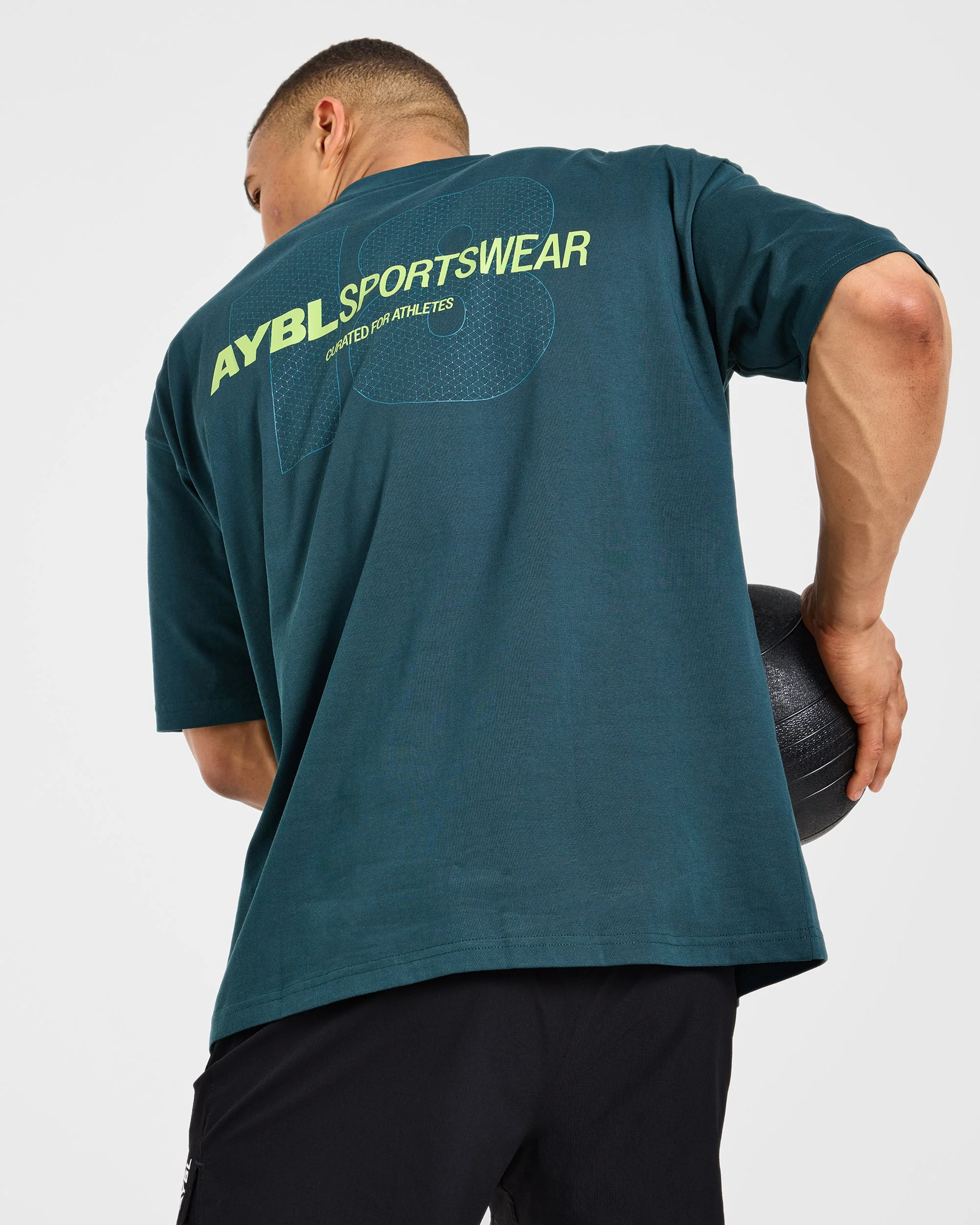 AYBL Sportswear 18 Oversized T Shirt - Teal Vert - Image 7