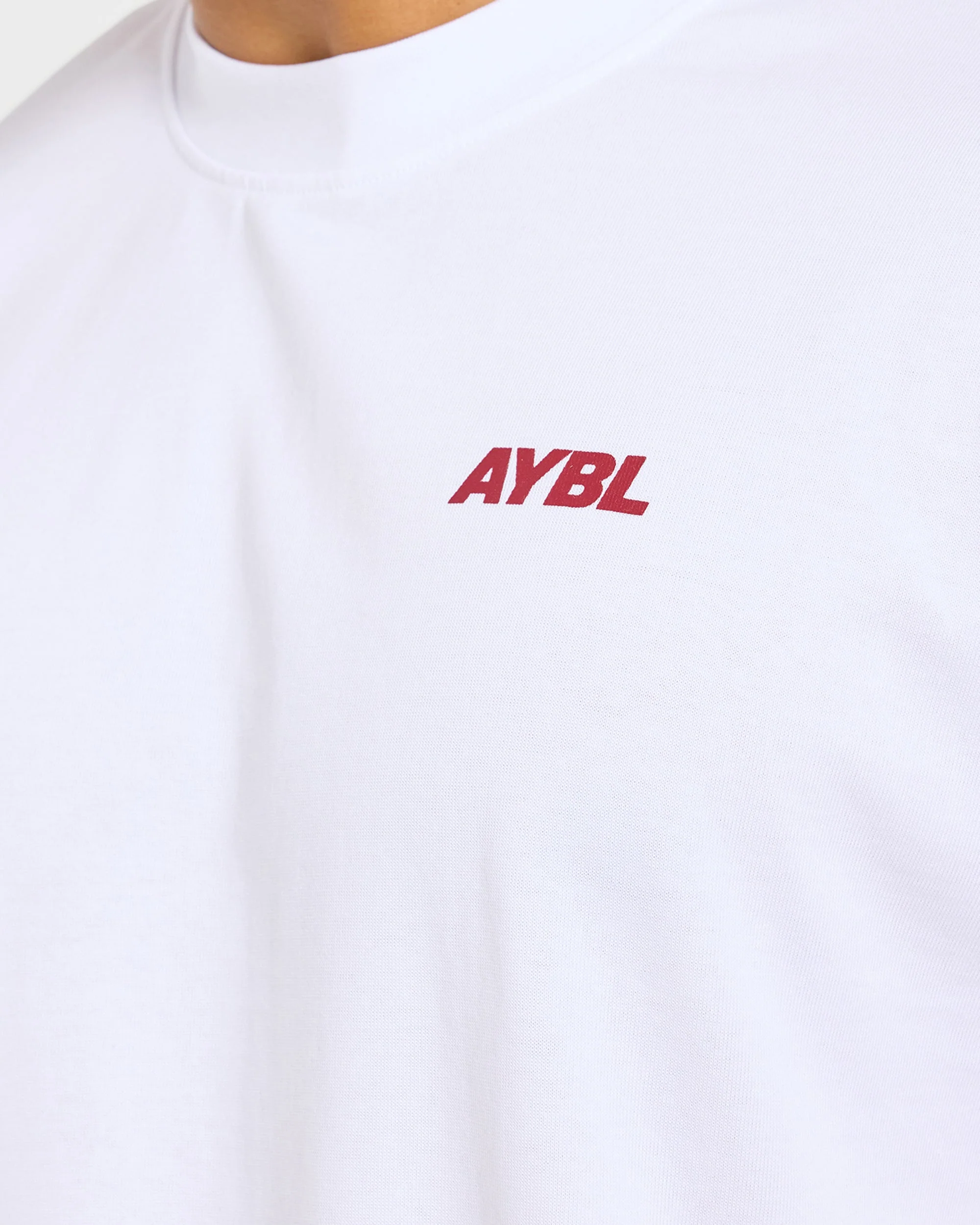 AYBL Sportswear 18 Oversized T Shirt - Blanc/Rouge - Image 6