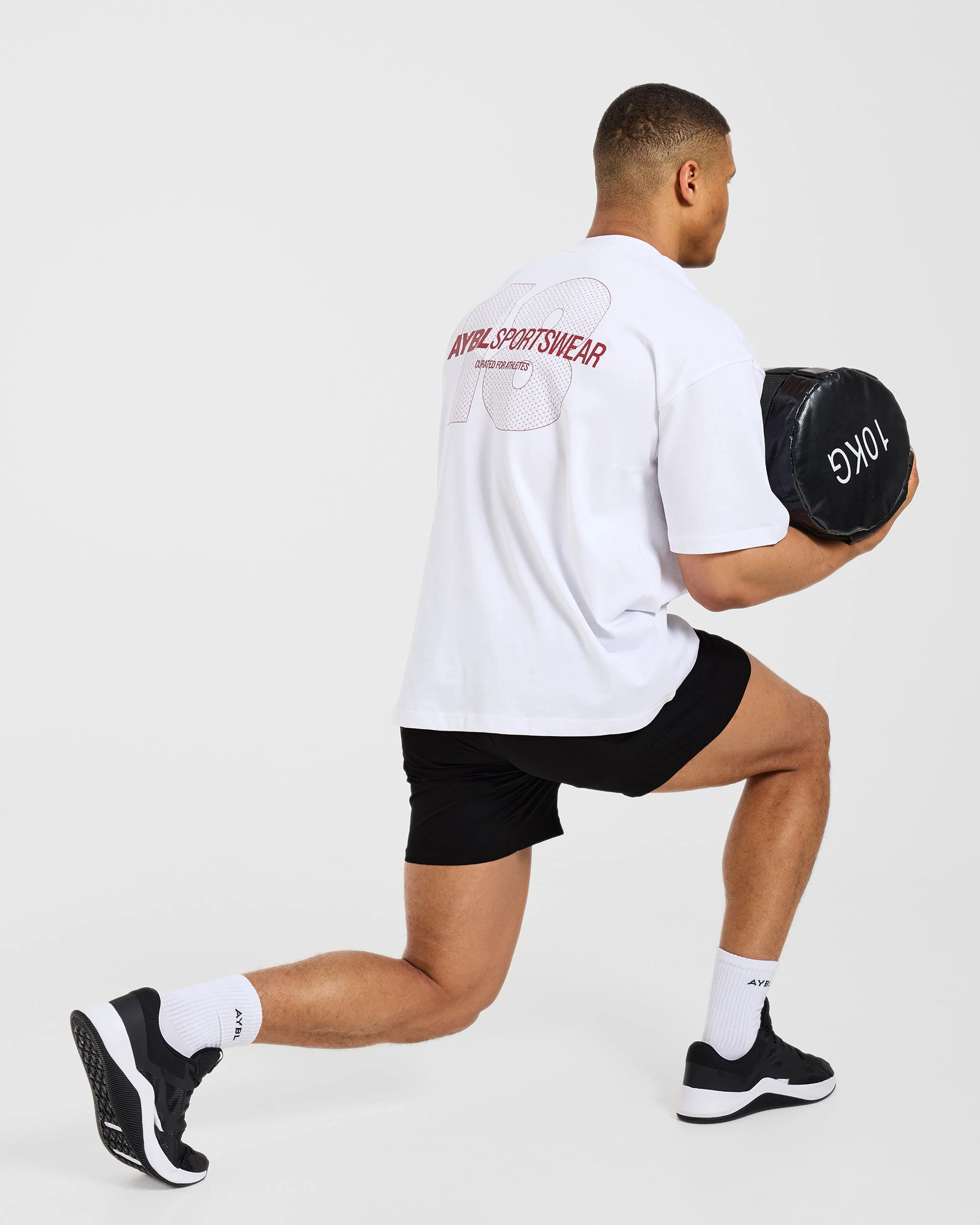 AYBL Sportswear 18 Oversized T Shirt - Blanc/Rouge - Image 7