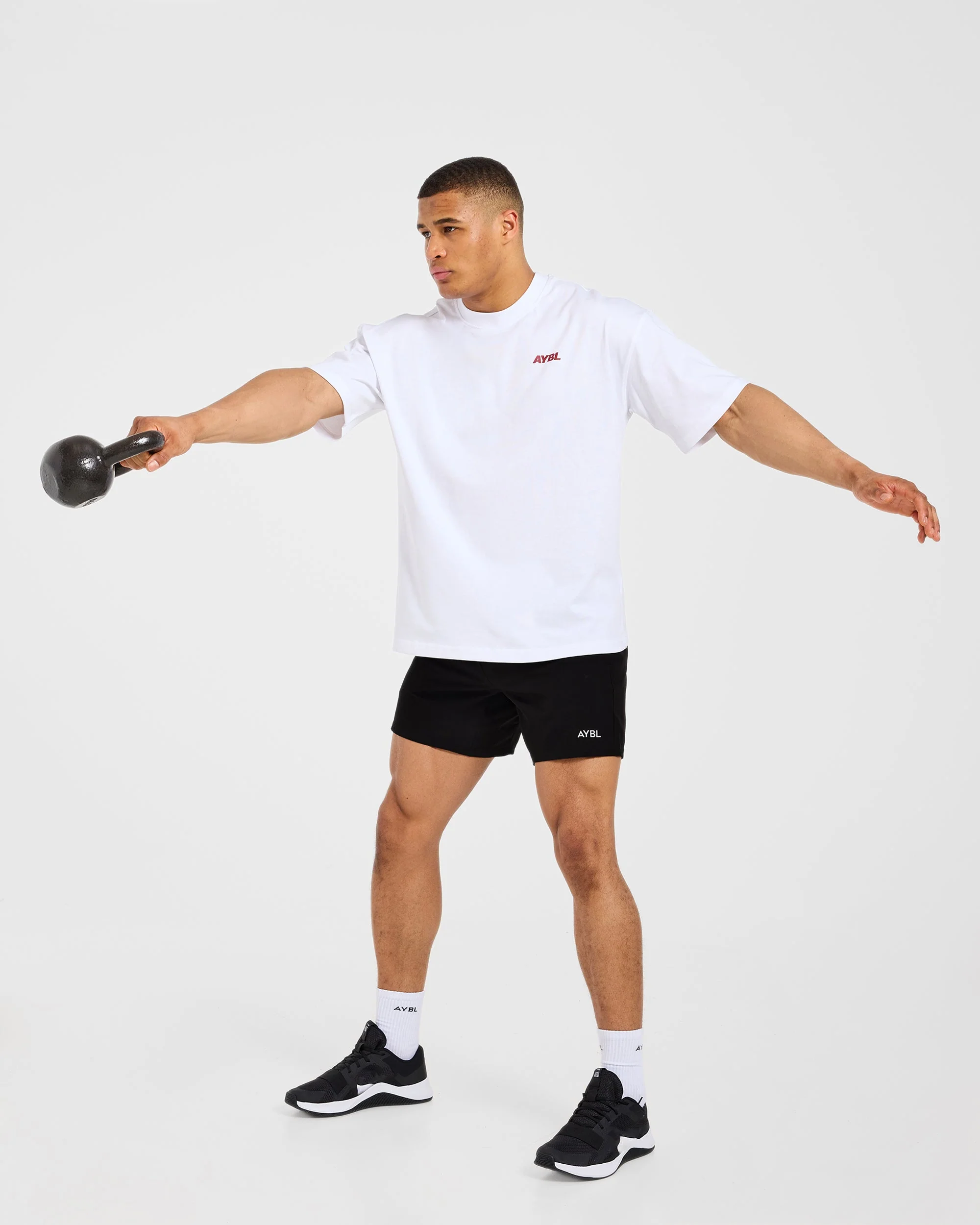 AYBL Sportswear 18 Oversized T Shirt - Blanc/Rouge - Image 8