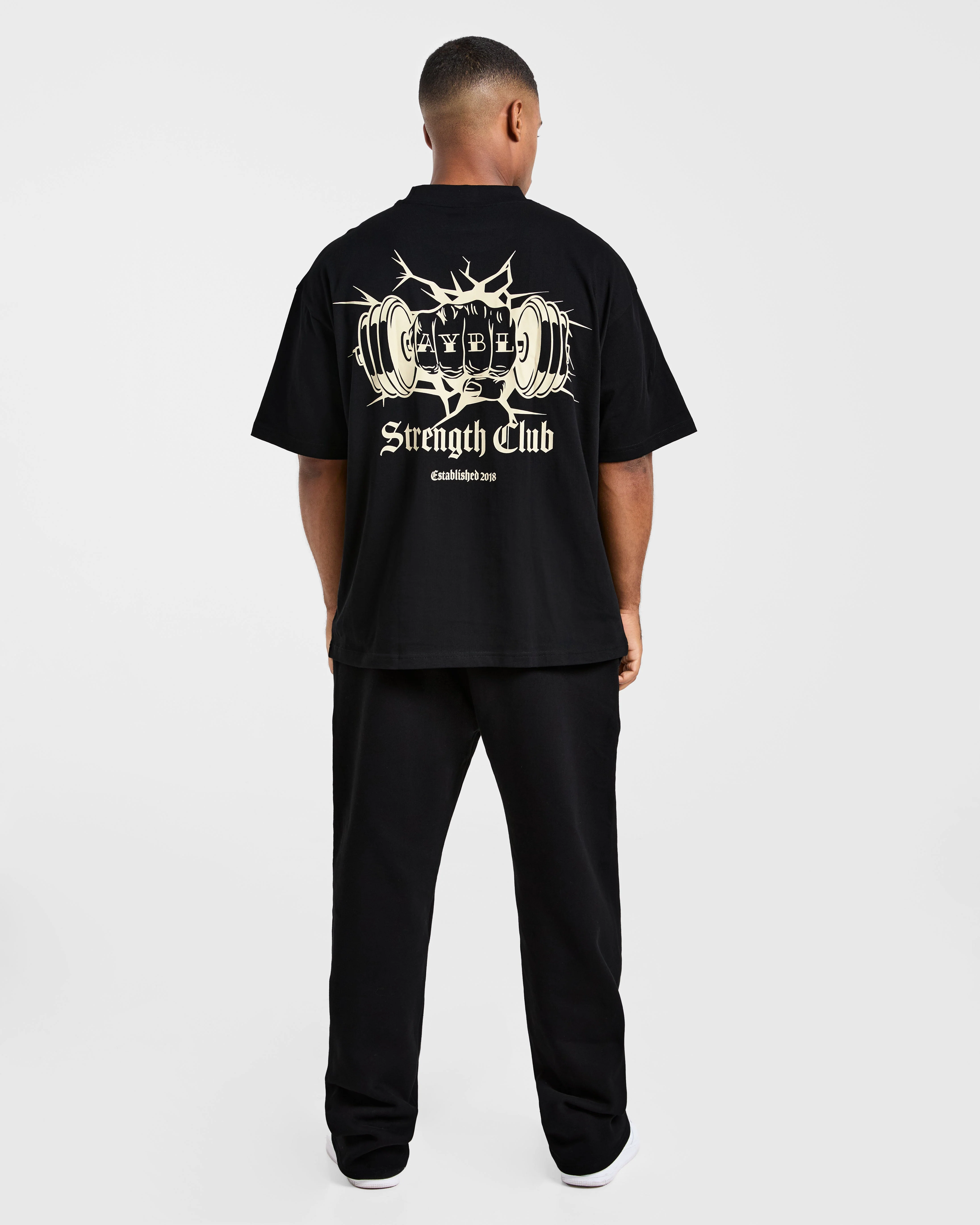AYBL Strength Club Oversized T Shirt - Black - Image 4