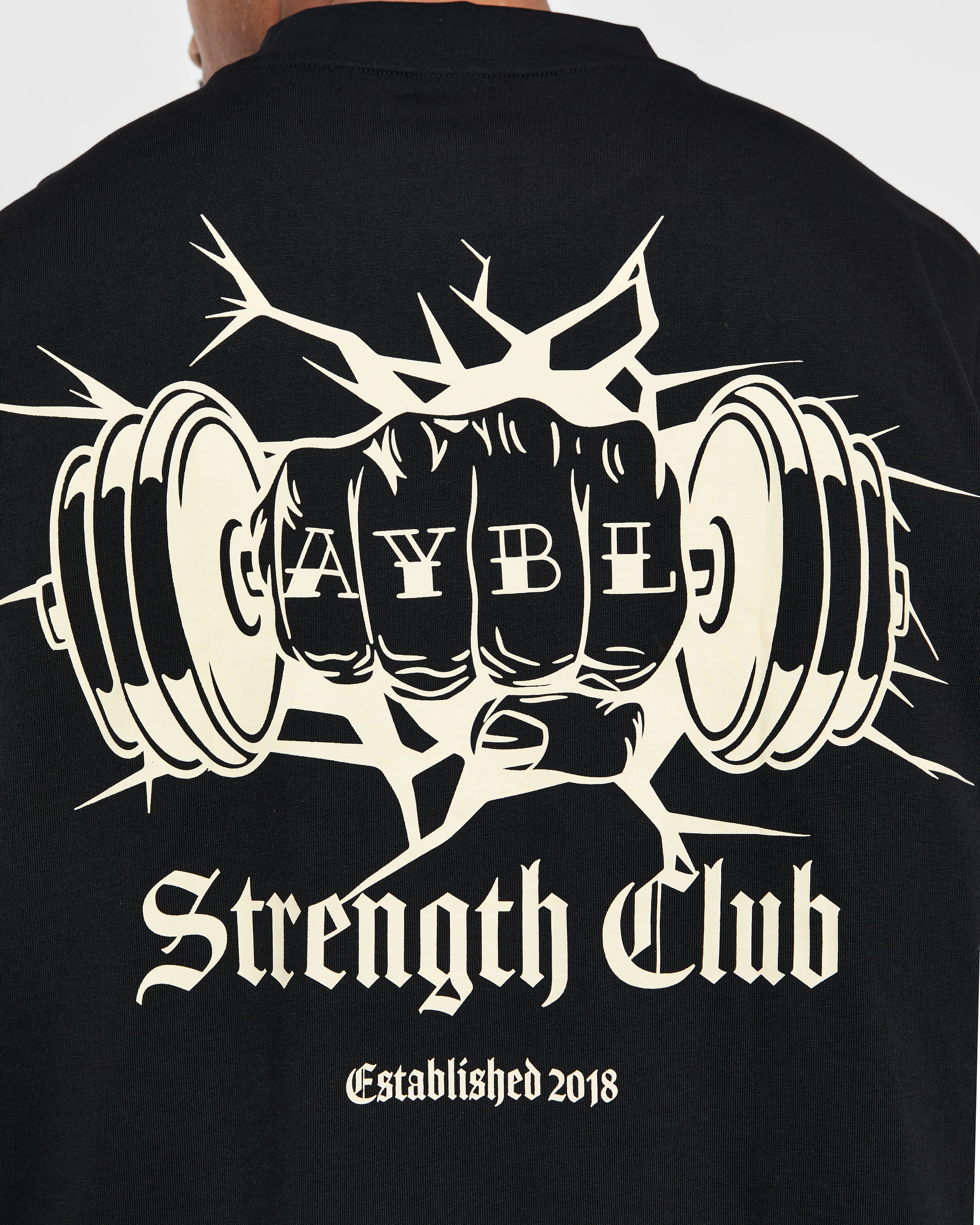 AYBL Strength Club Oversized T Shirt - Black - Image 6