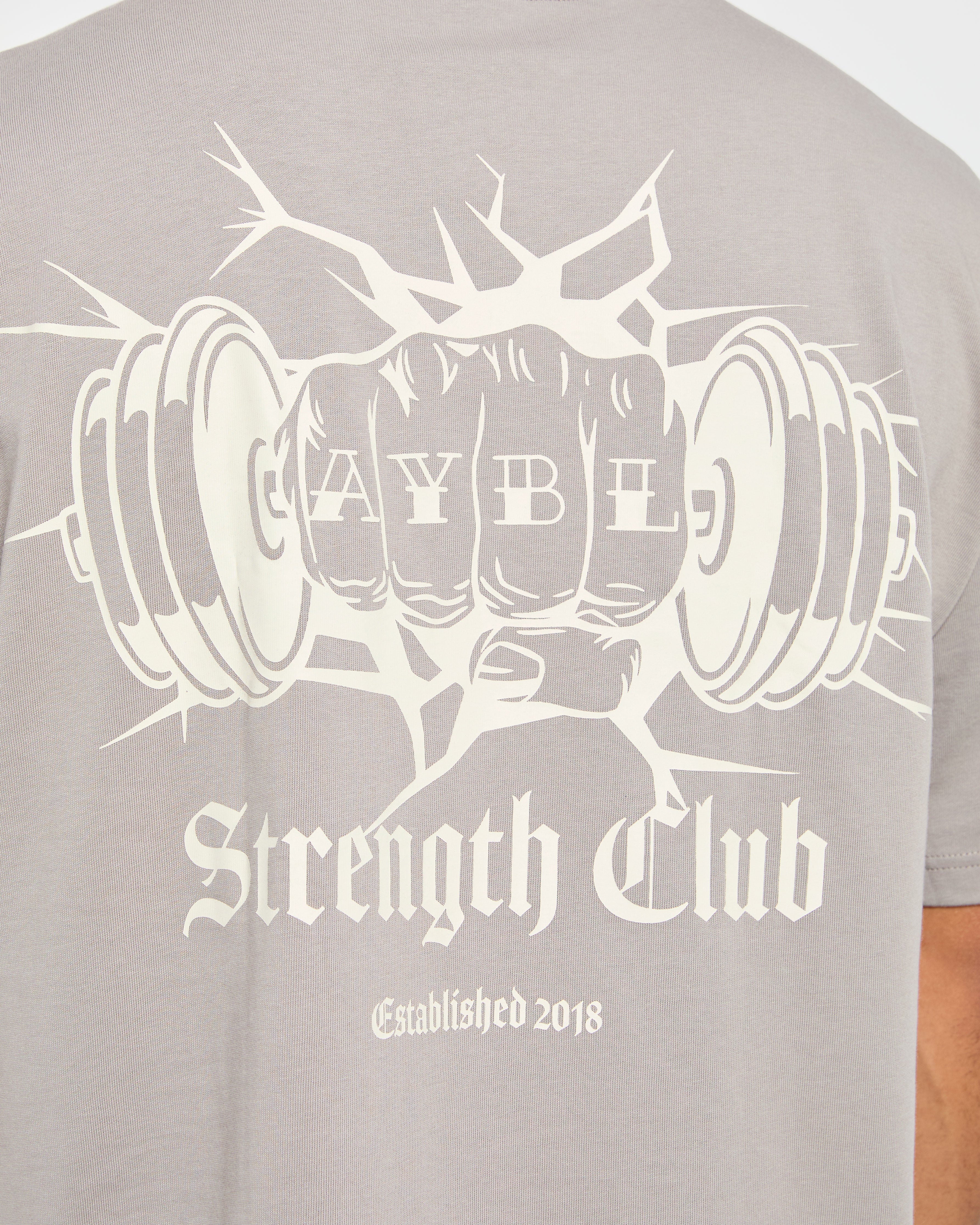 AYBL Strength Club Oversized T Shirt - Fog - Image 6