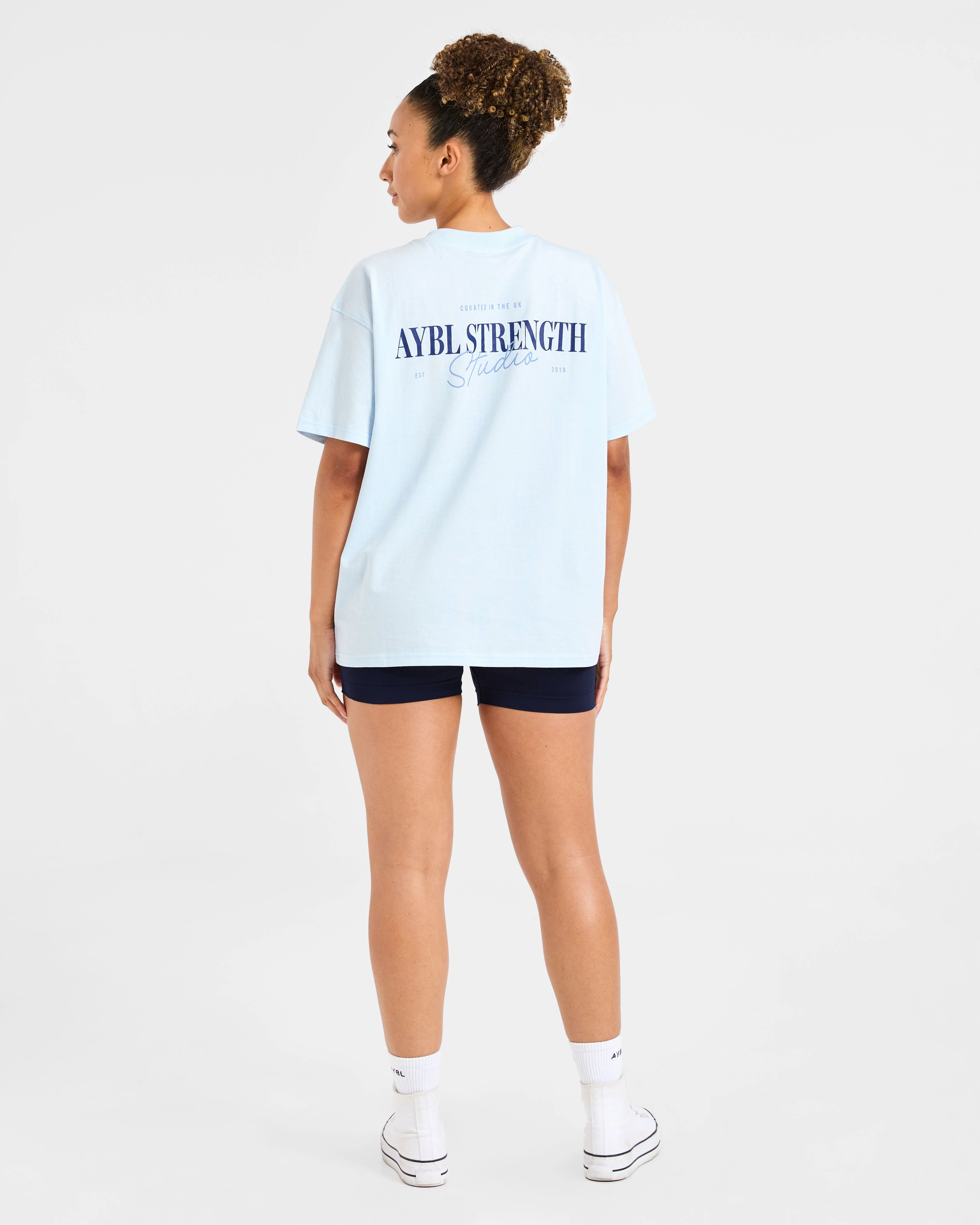 AYBL Strength Studio Oversized T Shirt - Bleu - Image 4