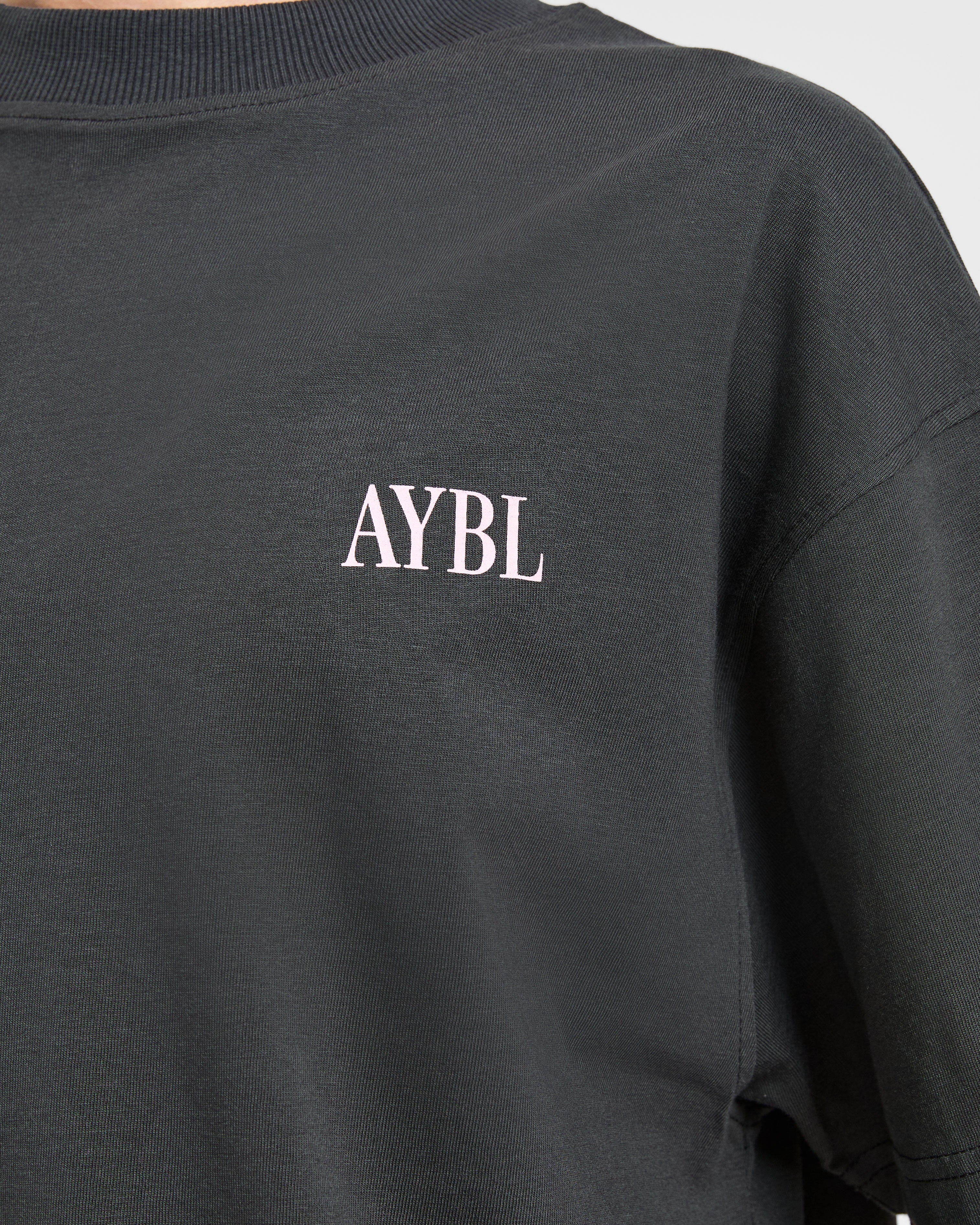 AYBL Strength Studio Oversized T Shirt - Charcoal/Rose - Image 5