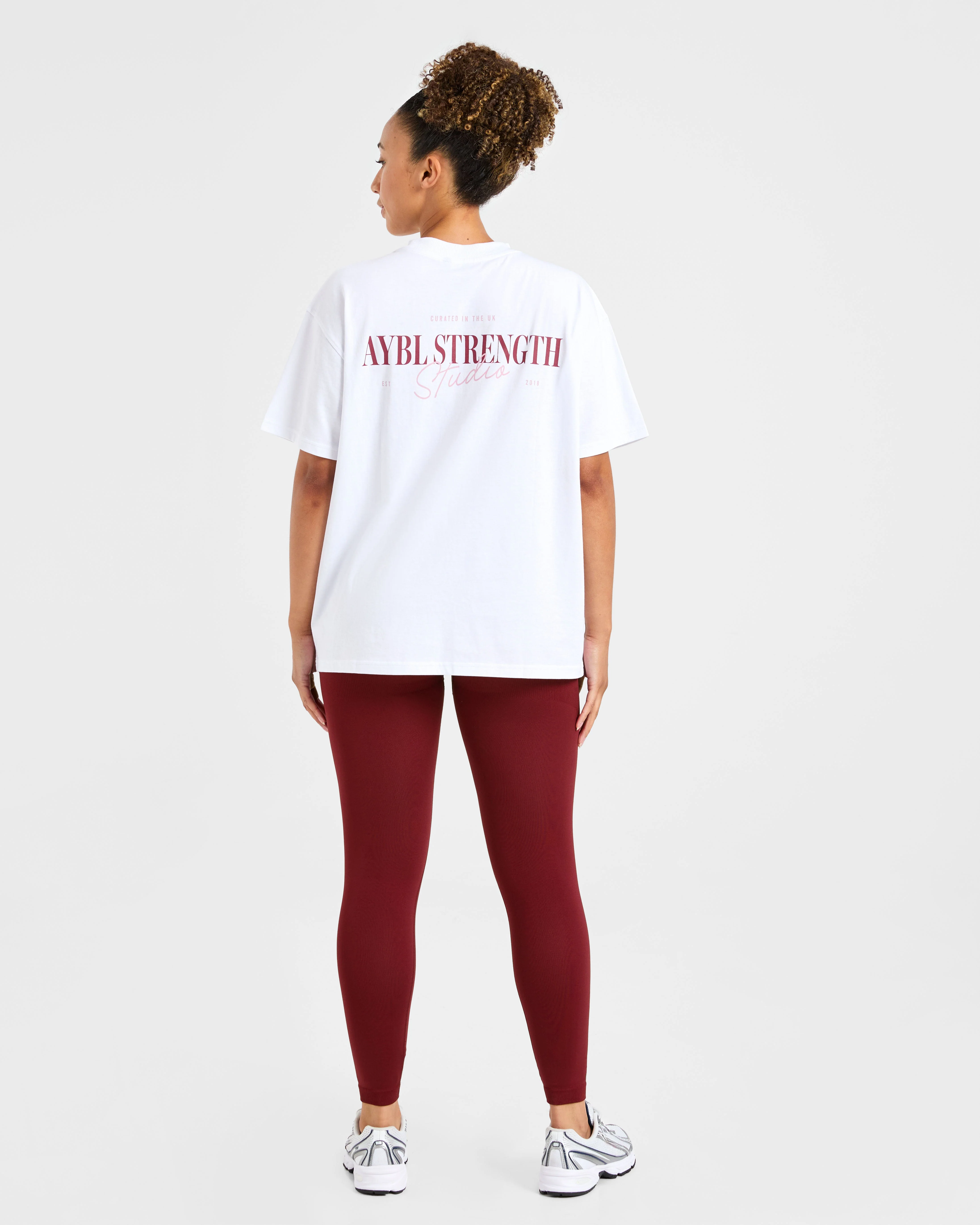 AYBL Strength Studio Oversized T Shirt - Blanc - Image 4