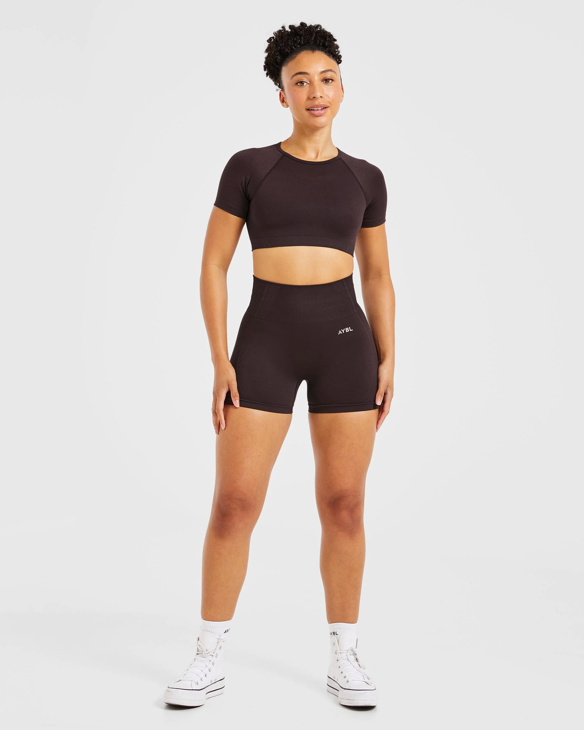 Balance V3 Seamless Crop Top - Dark Brun - Image 3