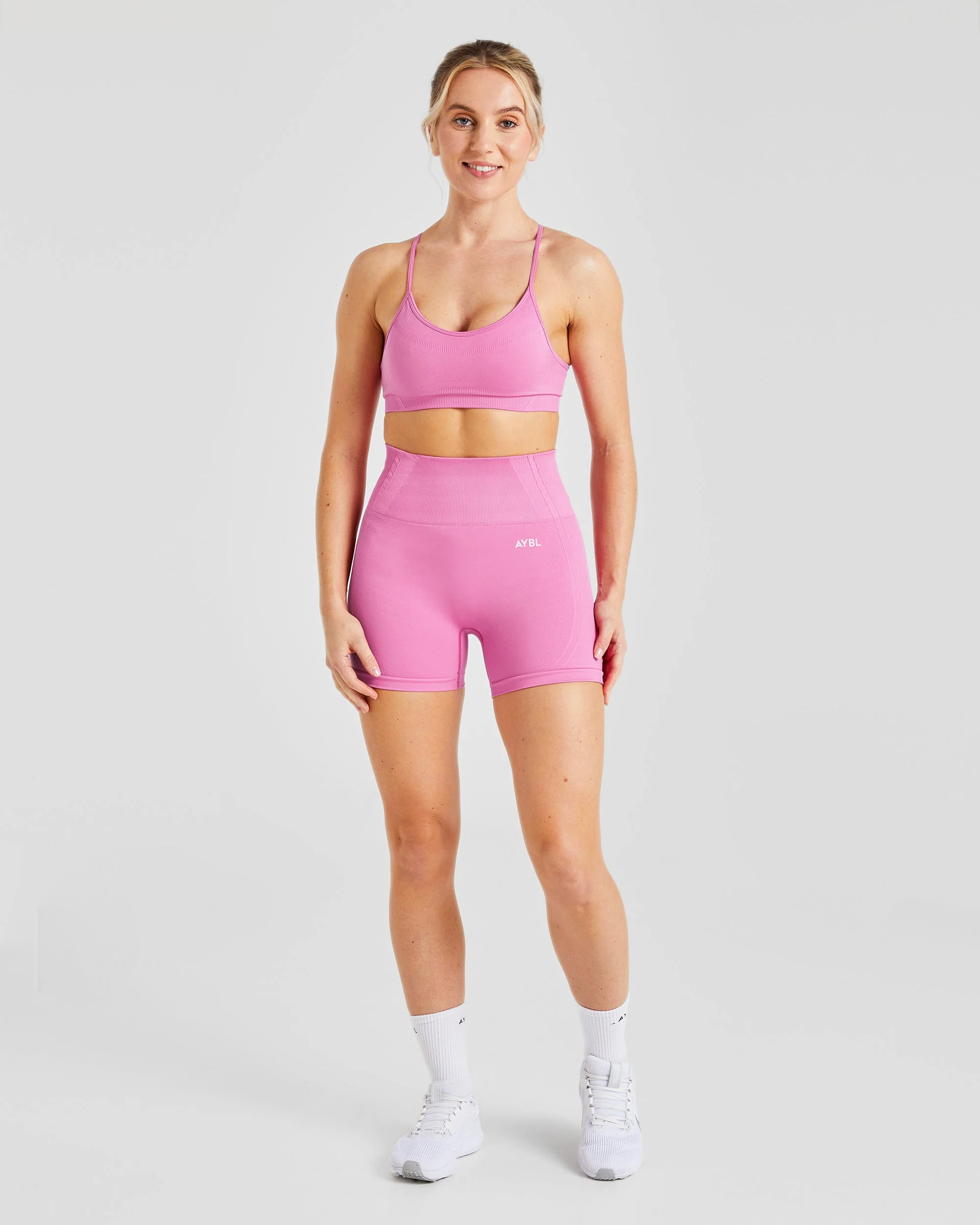 Balance V3 Seamless Strappy Sports Bra - Bubblegum Rose - Image 3