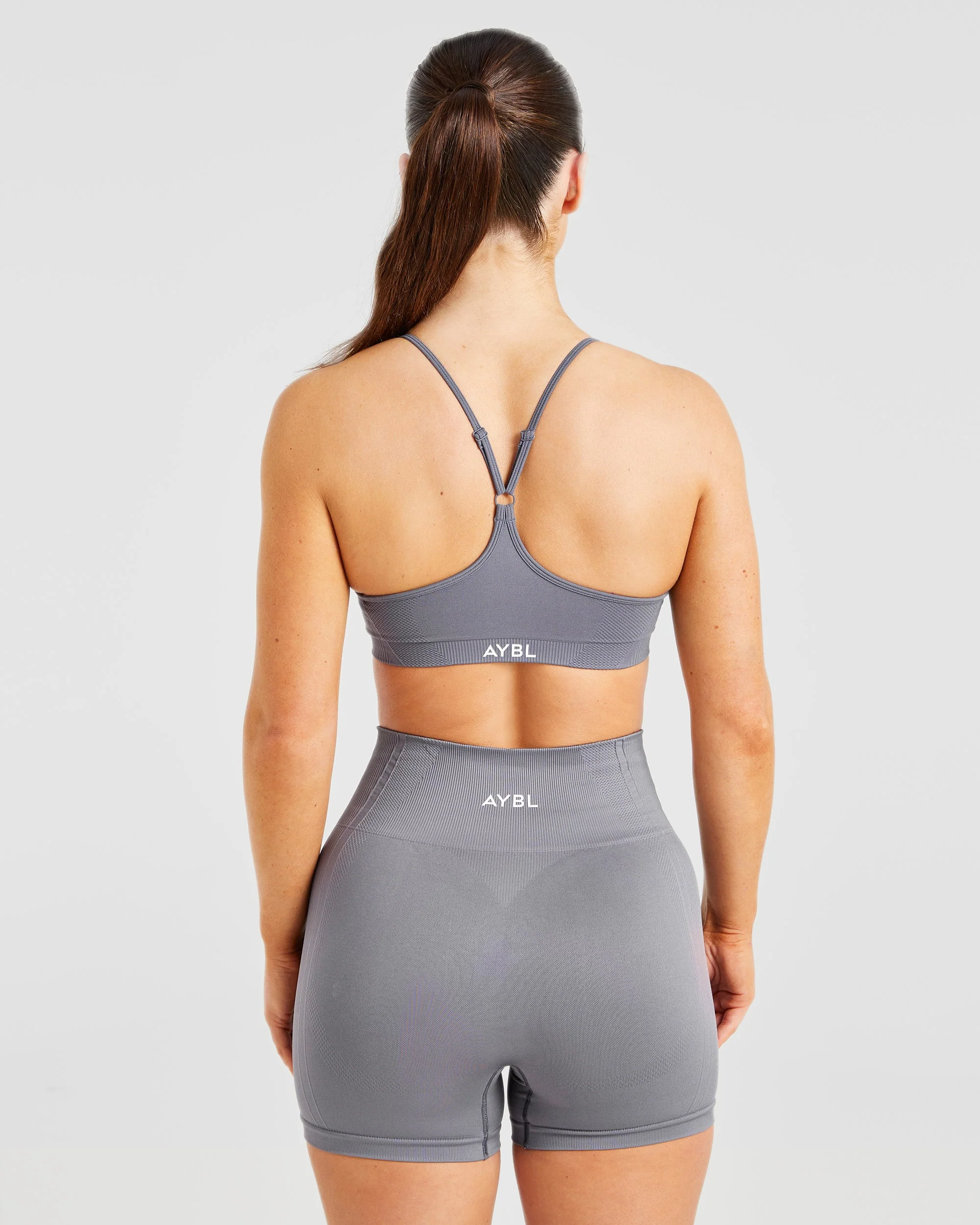 Balance V3 Seamless Strappy Sports Bra - Charcoal Gris - Image 2