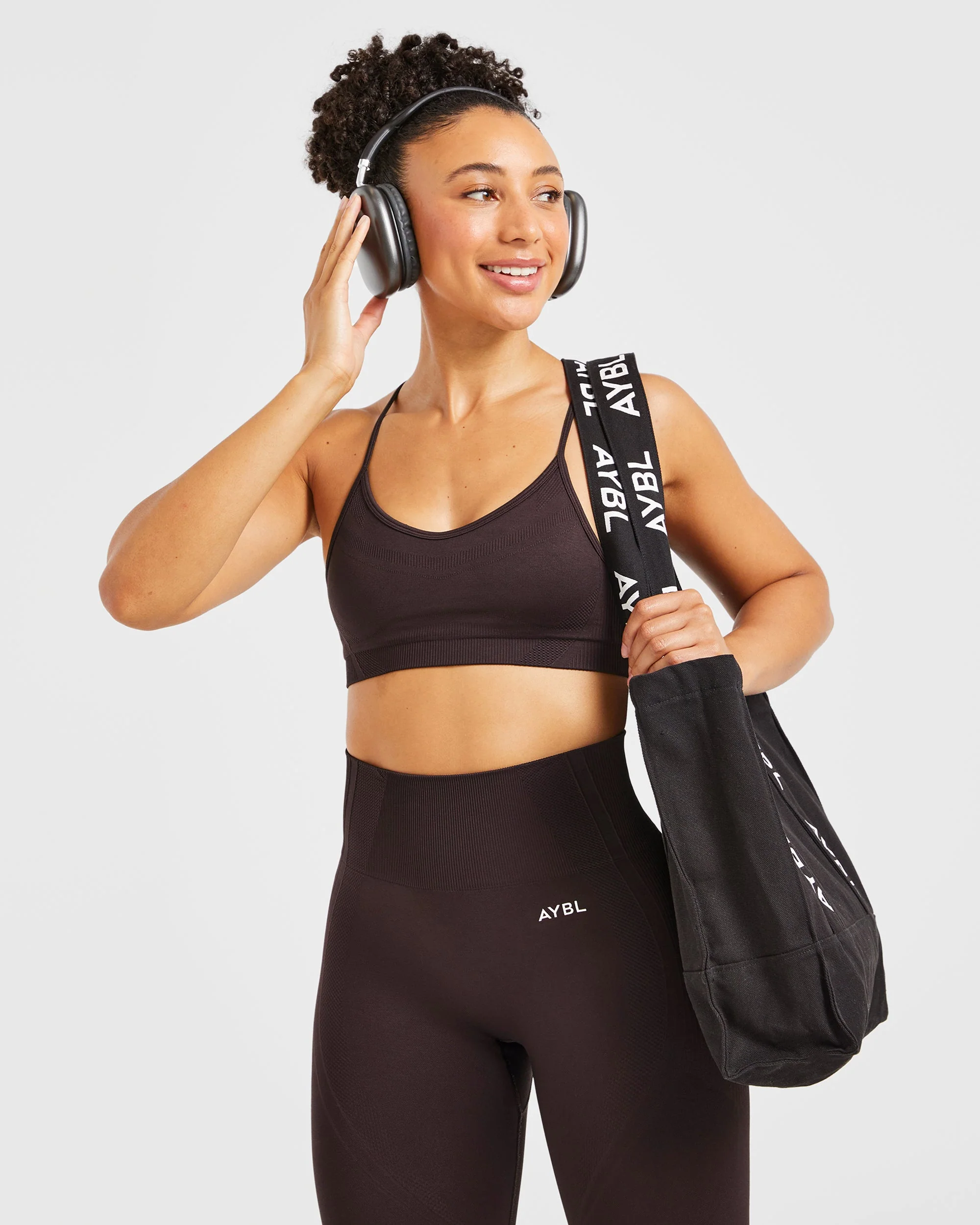 Balance V3 Seamless Strappy Sports Bra - Dark Brun - Image 7