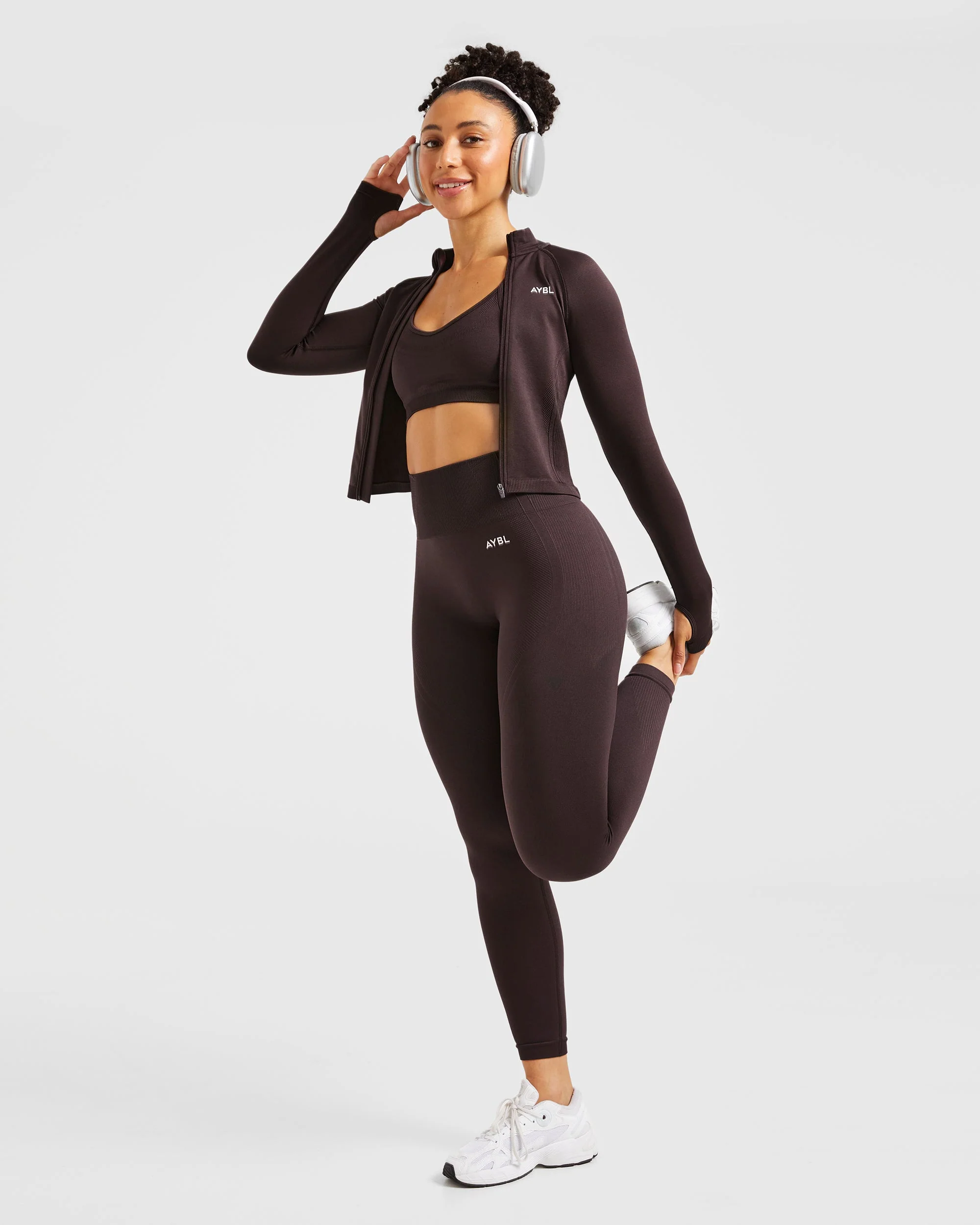 Balance V3 Seamless Zip Jacket - Dark Brun - Image 8