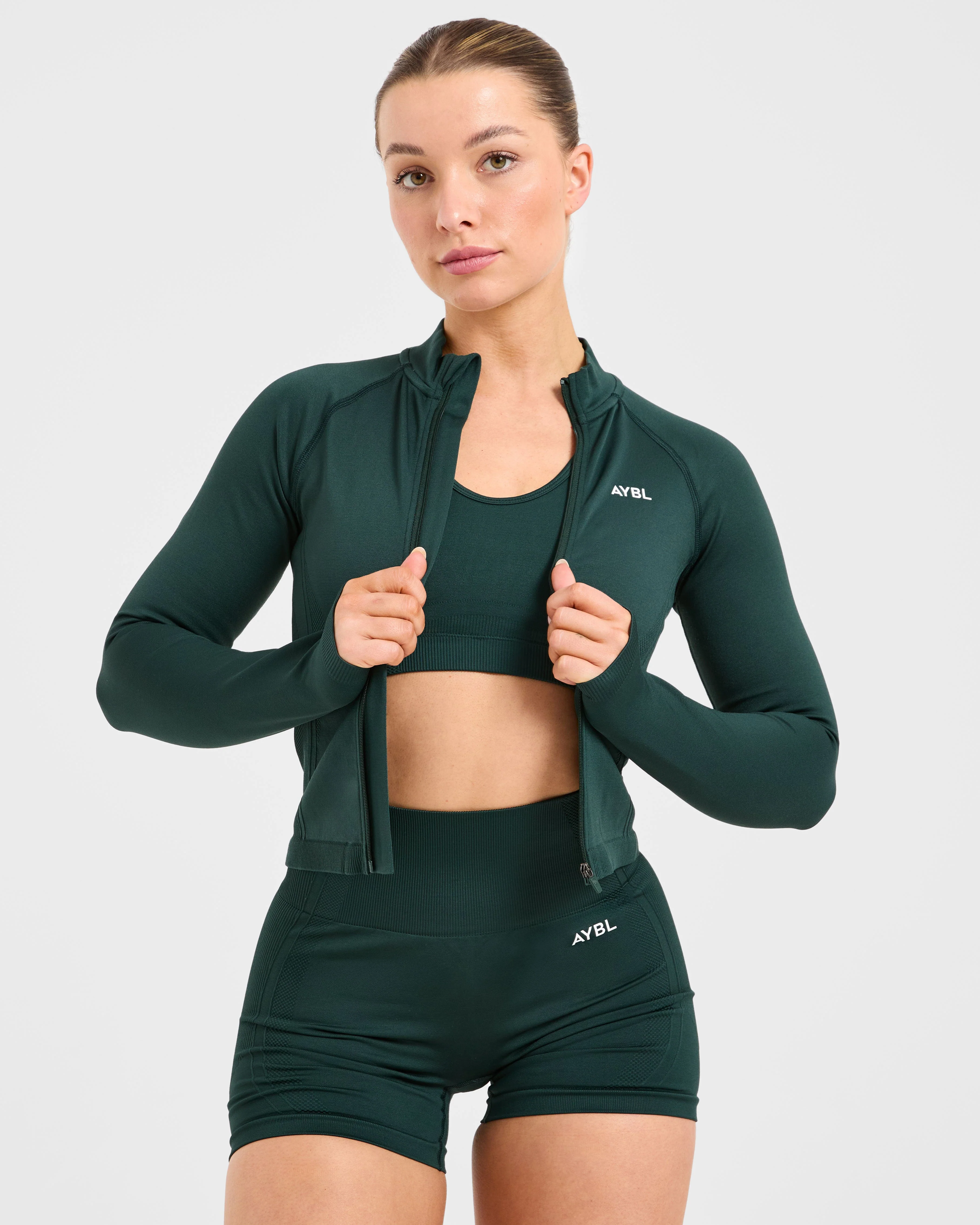 Balance V3 Seamless Zip Jacket - Dark Vert - Image 7