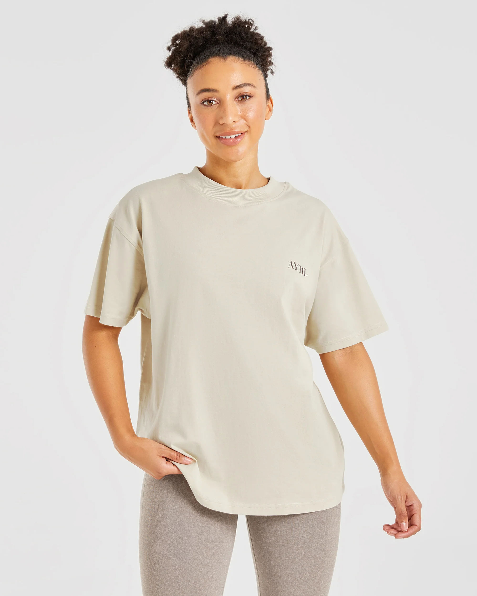 Be Good To Yourself Oversized T Shirt - Beige/Brun - Image 2