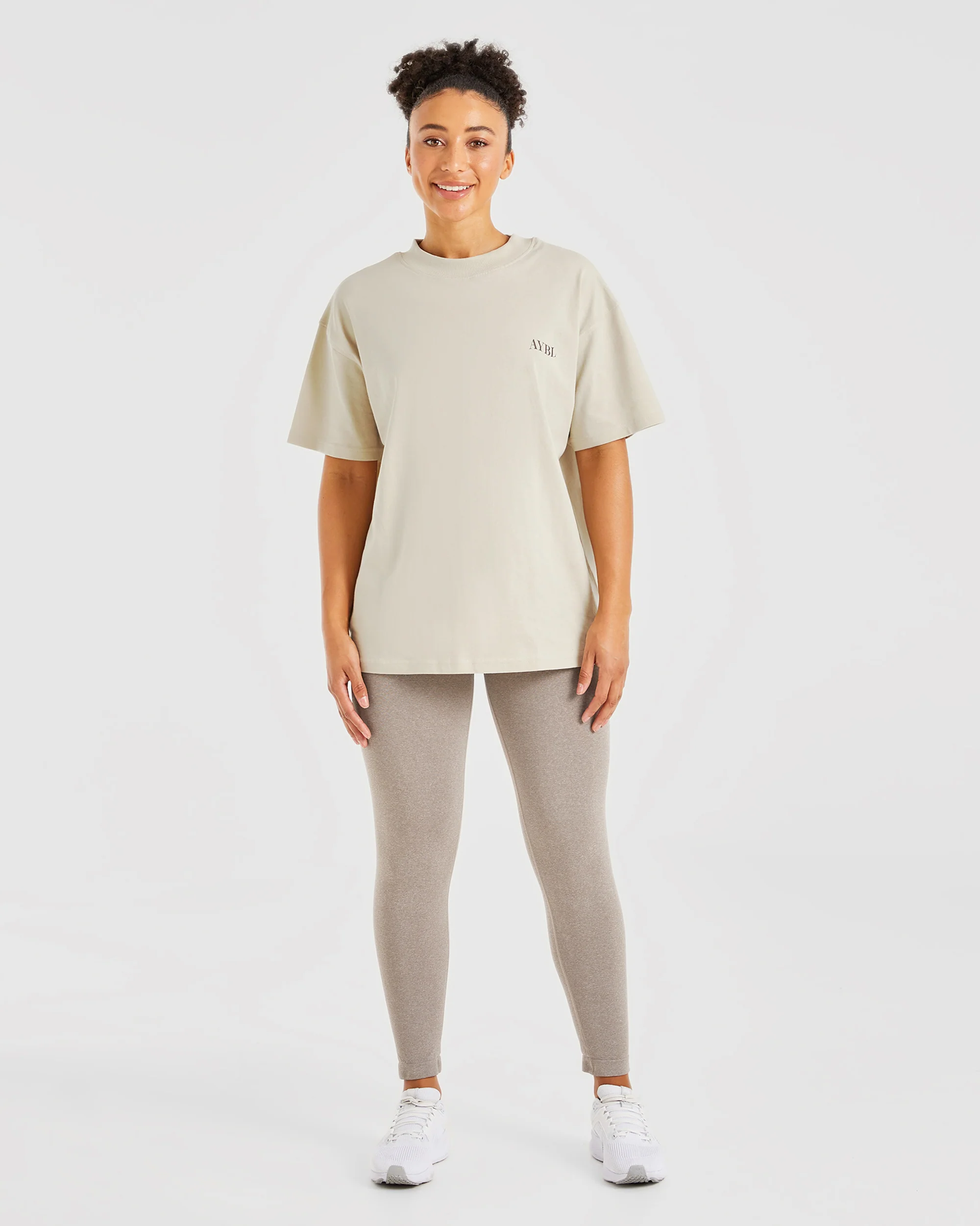 Be Good To Yourself Oversized T Shirt - Beige/Brun - Image 3