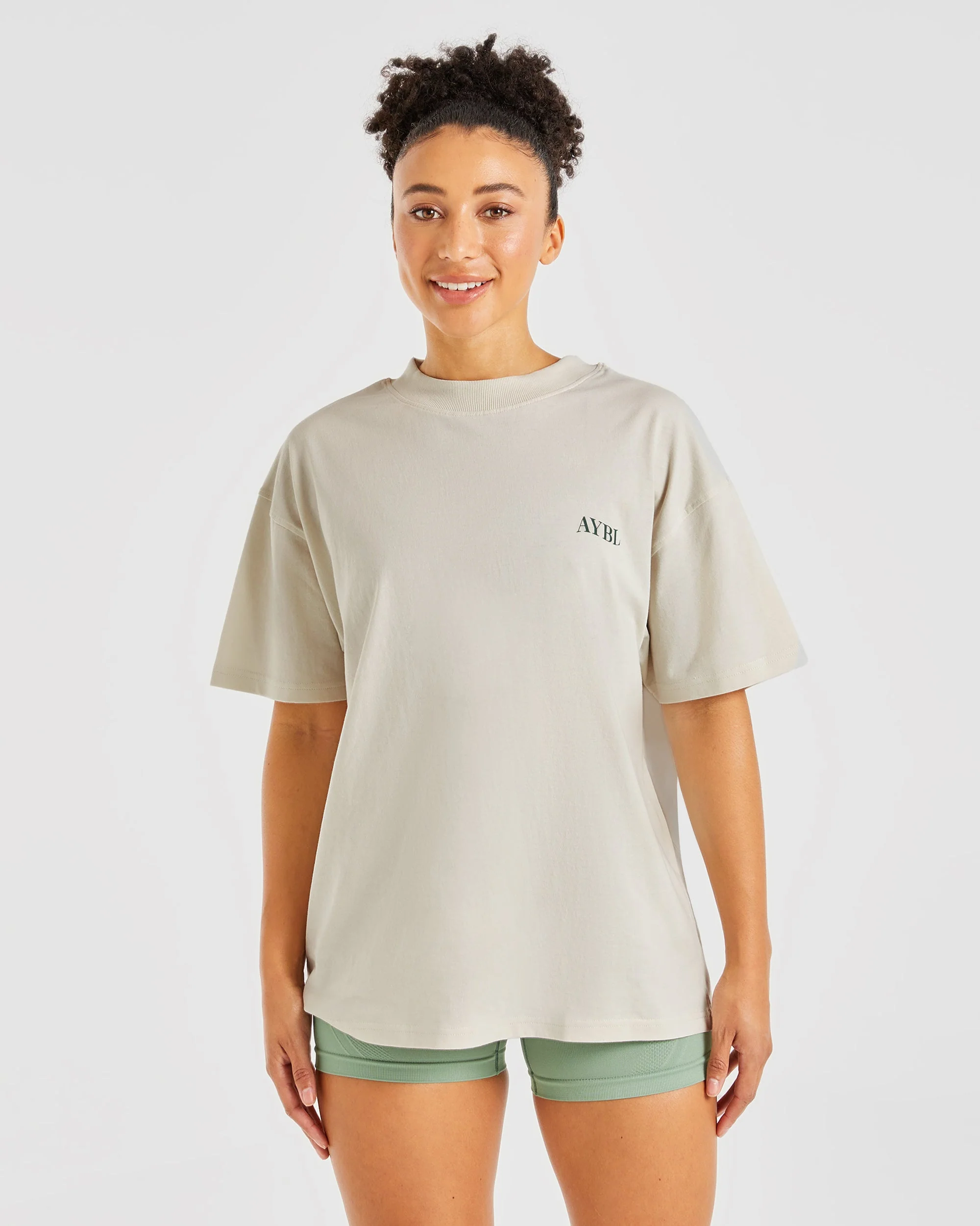 Be Good To Yourself Oversized T Shirt - Off Blanc/Vert - Image 2