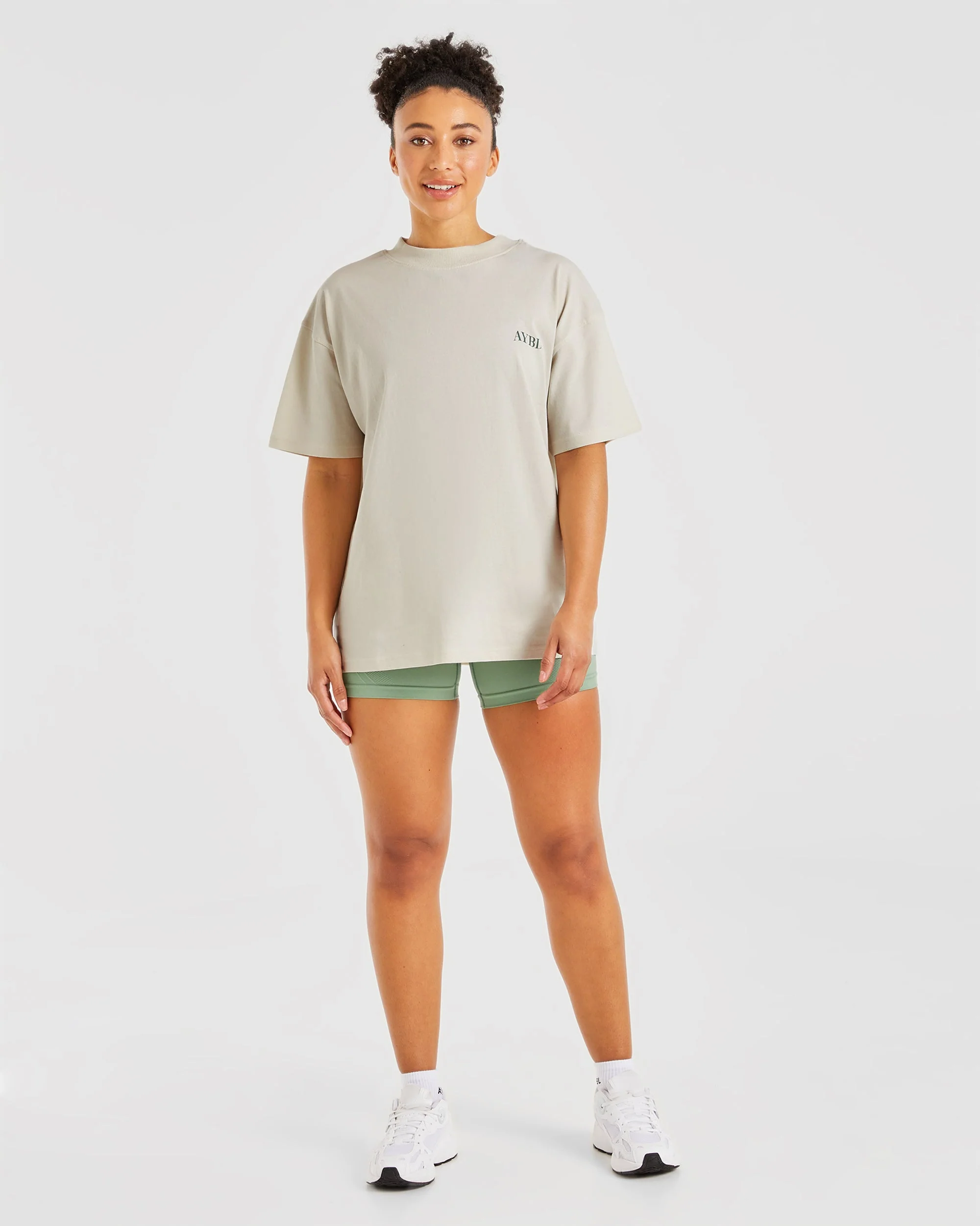 Be Good To Yourself Oversized T Shirt - Off Blanc/Vert - Image 3