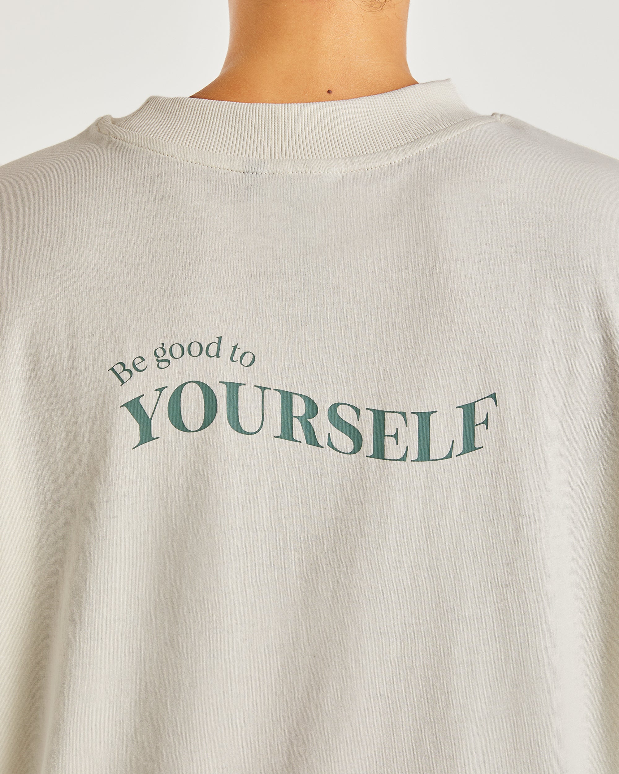 Be Good To Yourself Oversized T Shirt - Off Blanc/Vert - Image 5