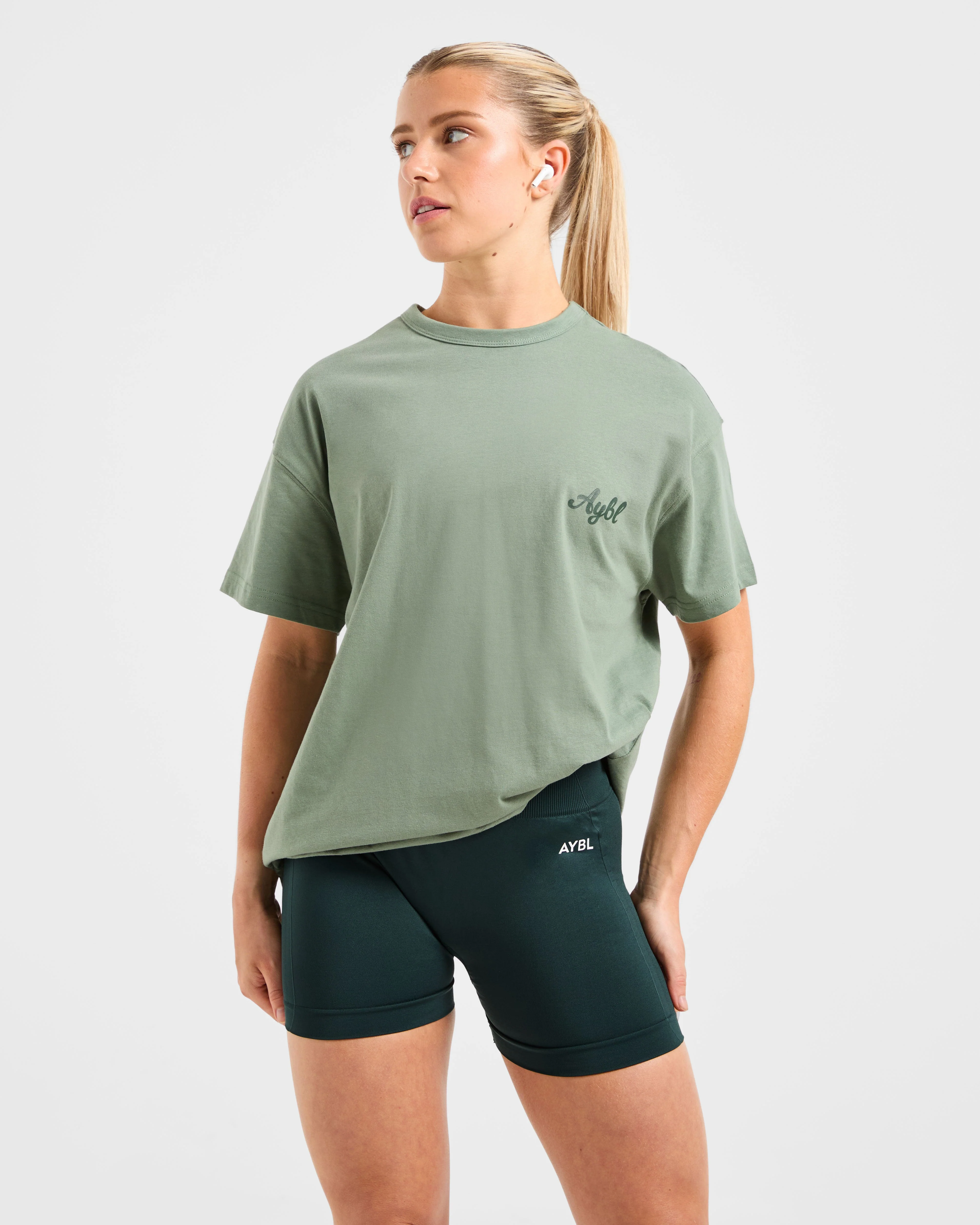 Body Achieve Mind Believe Oversized T Shirt - Vert - Image 7