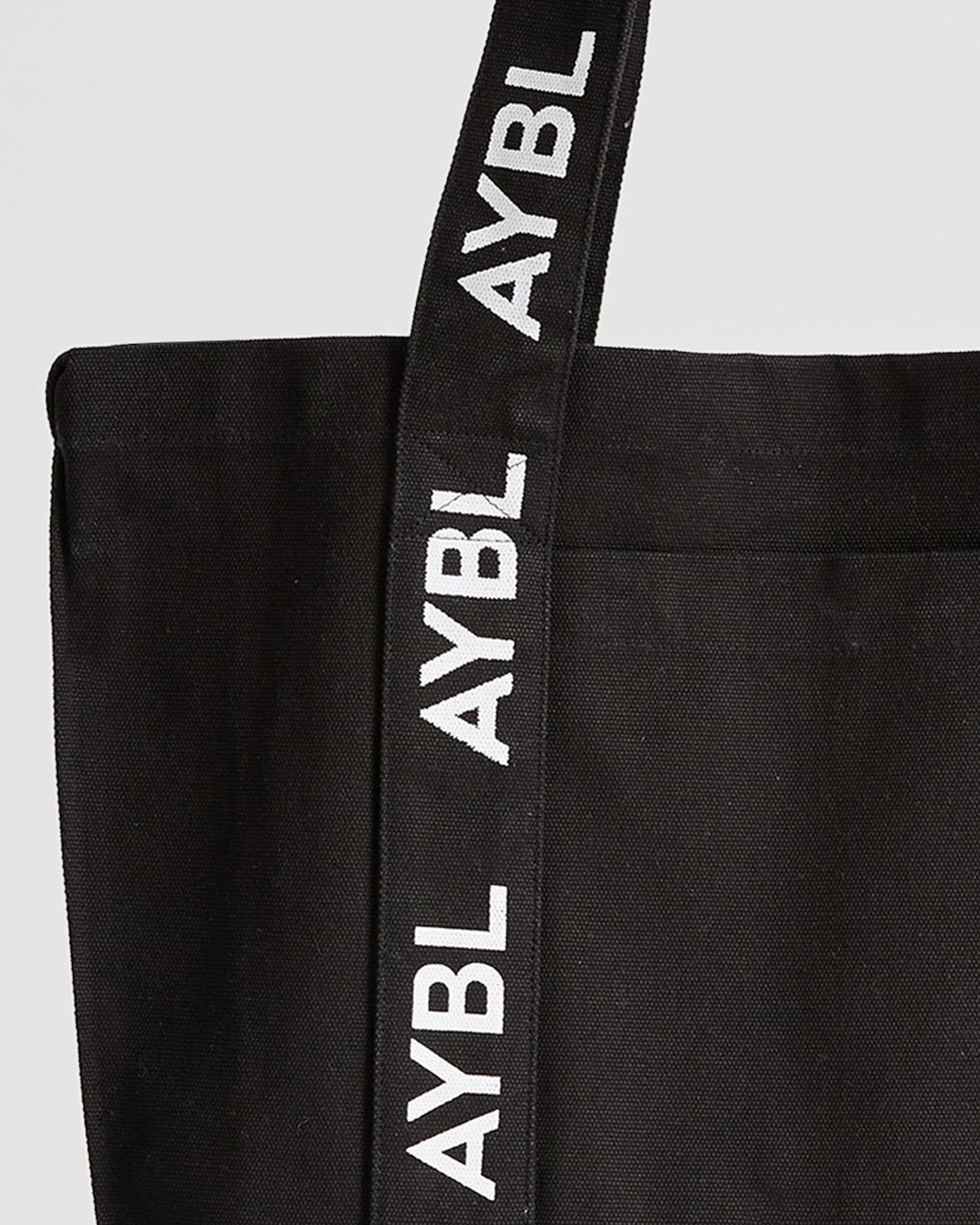 Branded Strap Tote Bag - Black - Image 3