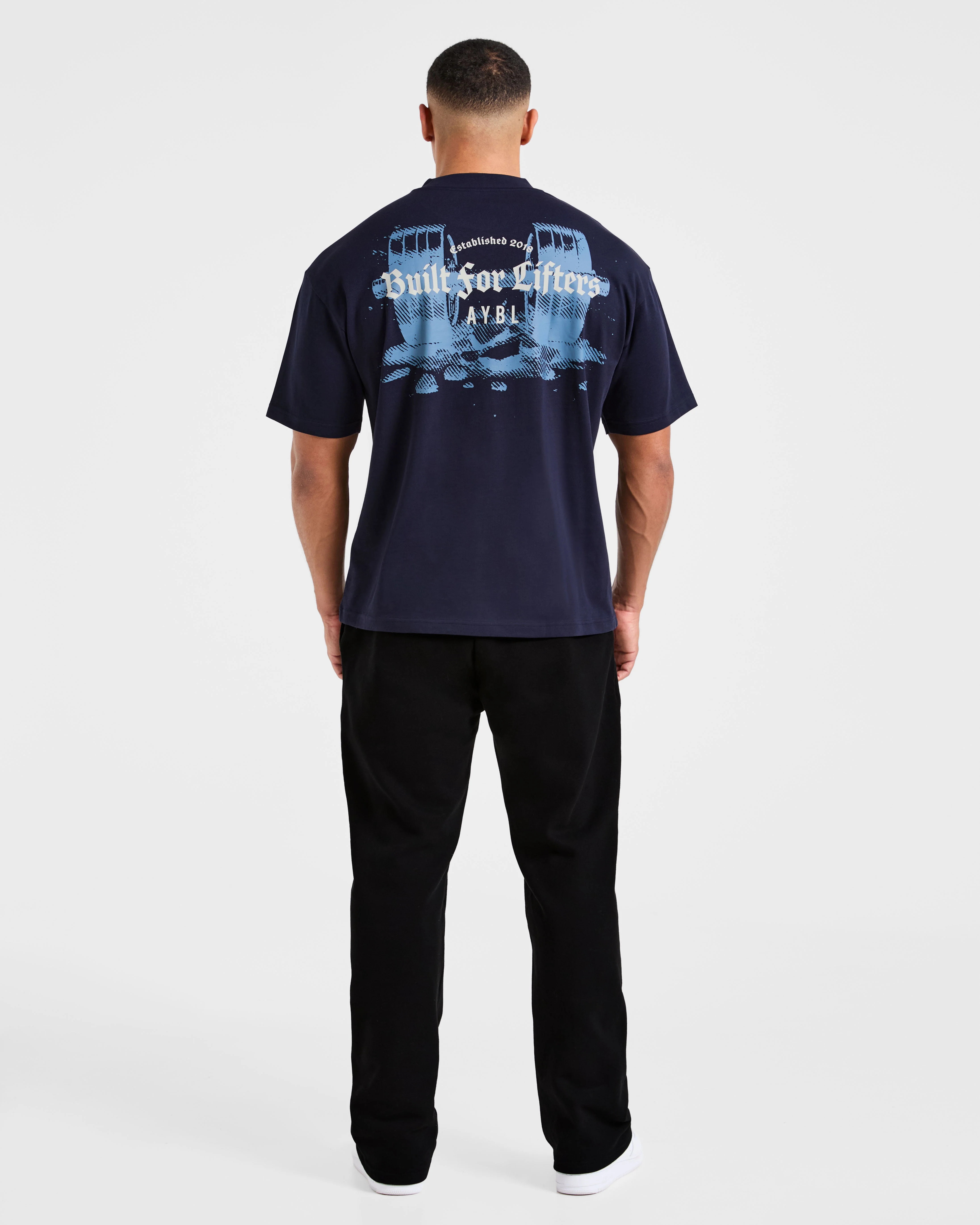 Built for Lifters Oversized T Shirt - Navy - Image 4