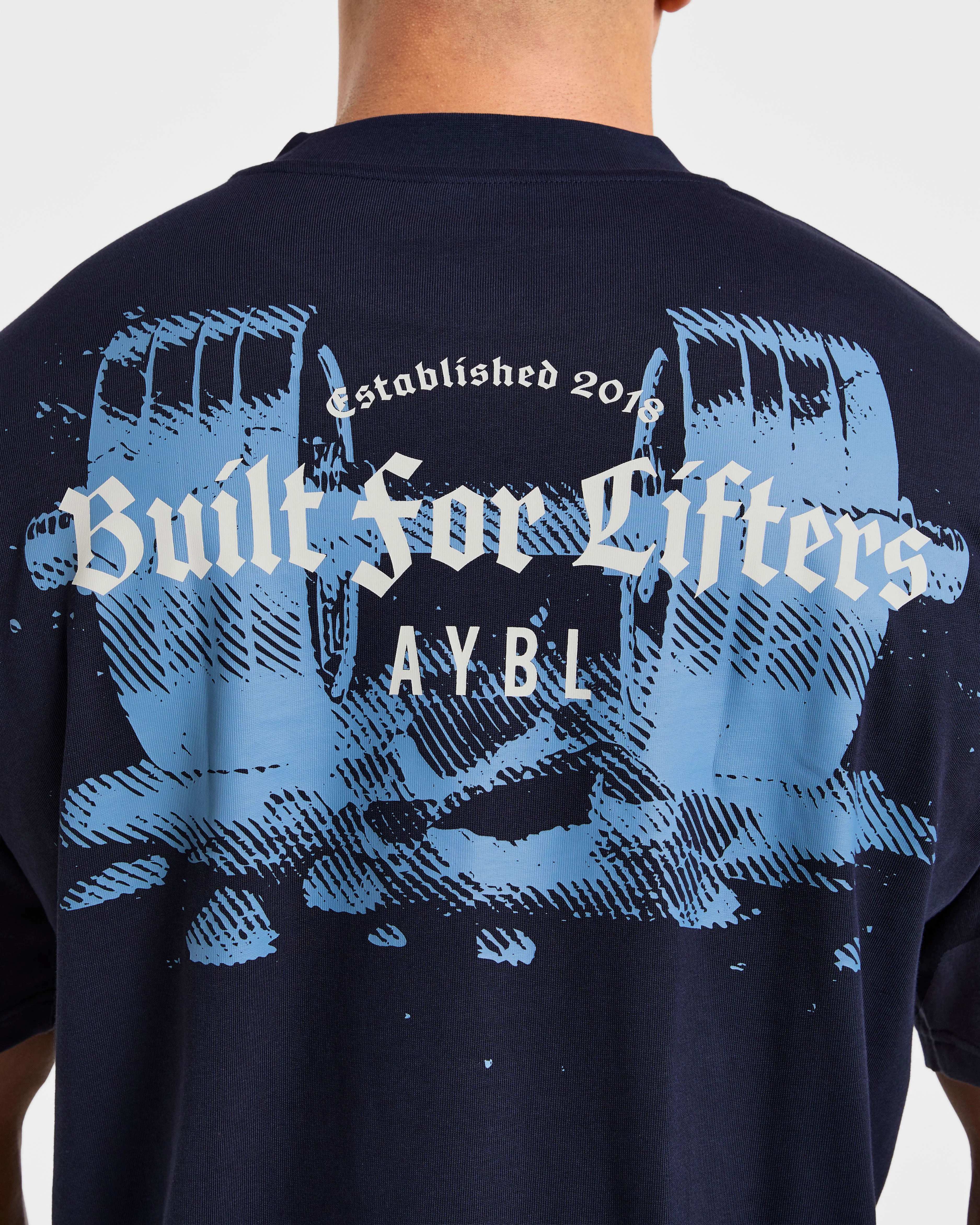 Built for Lifters Oversized T Shirt - Navy - Image 6