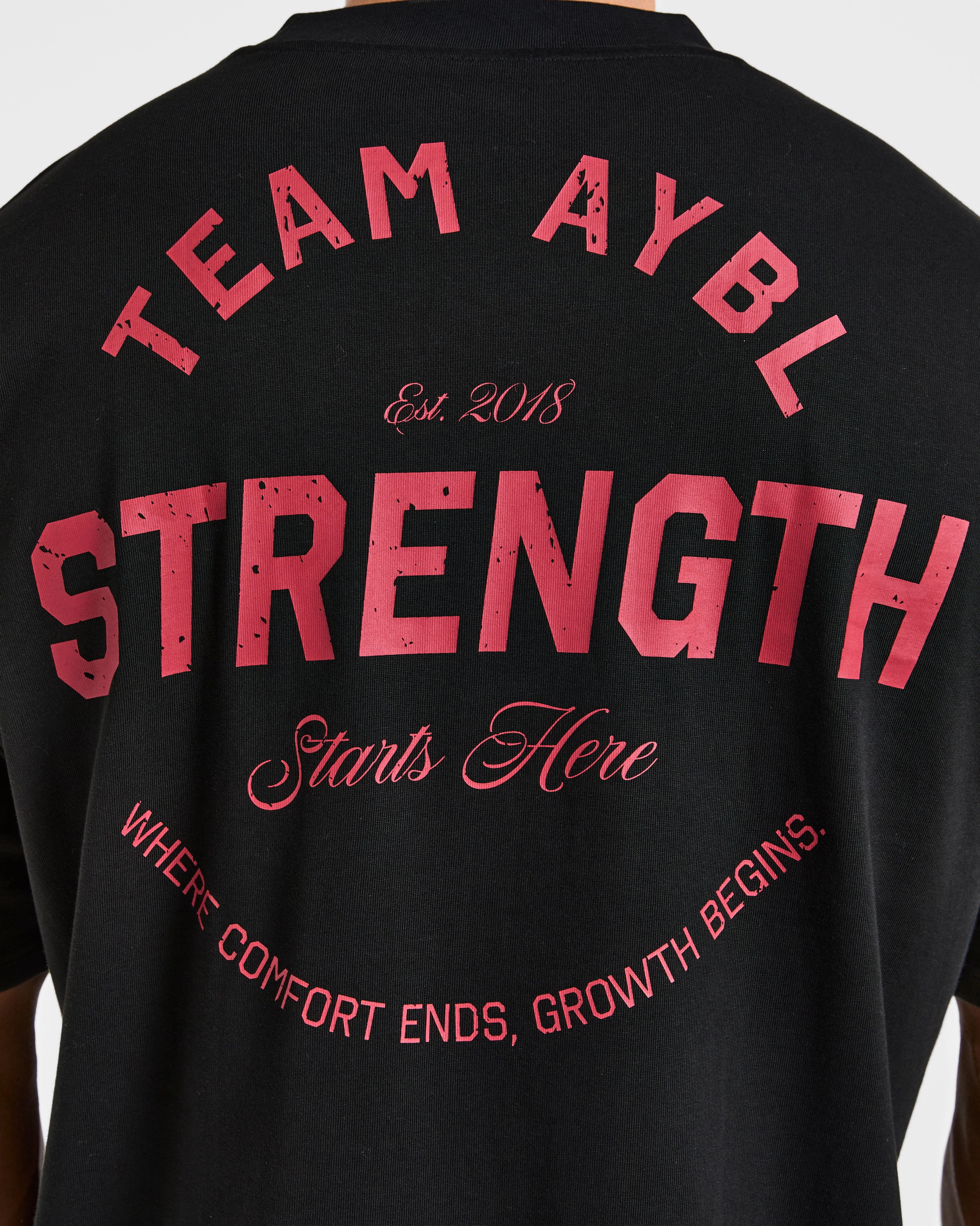 Cam Kissel x Strength Starts Here Oversized T Shirt  - Noir/Rouge - Image 6