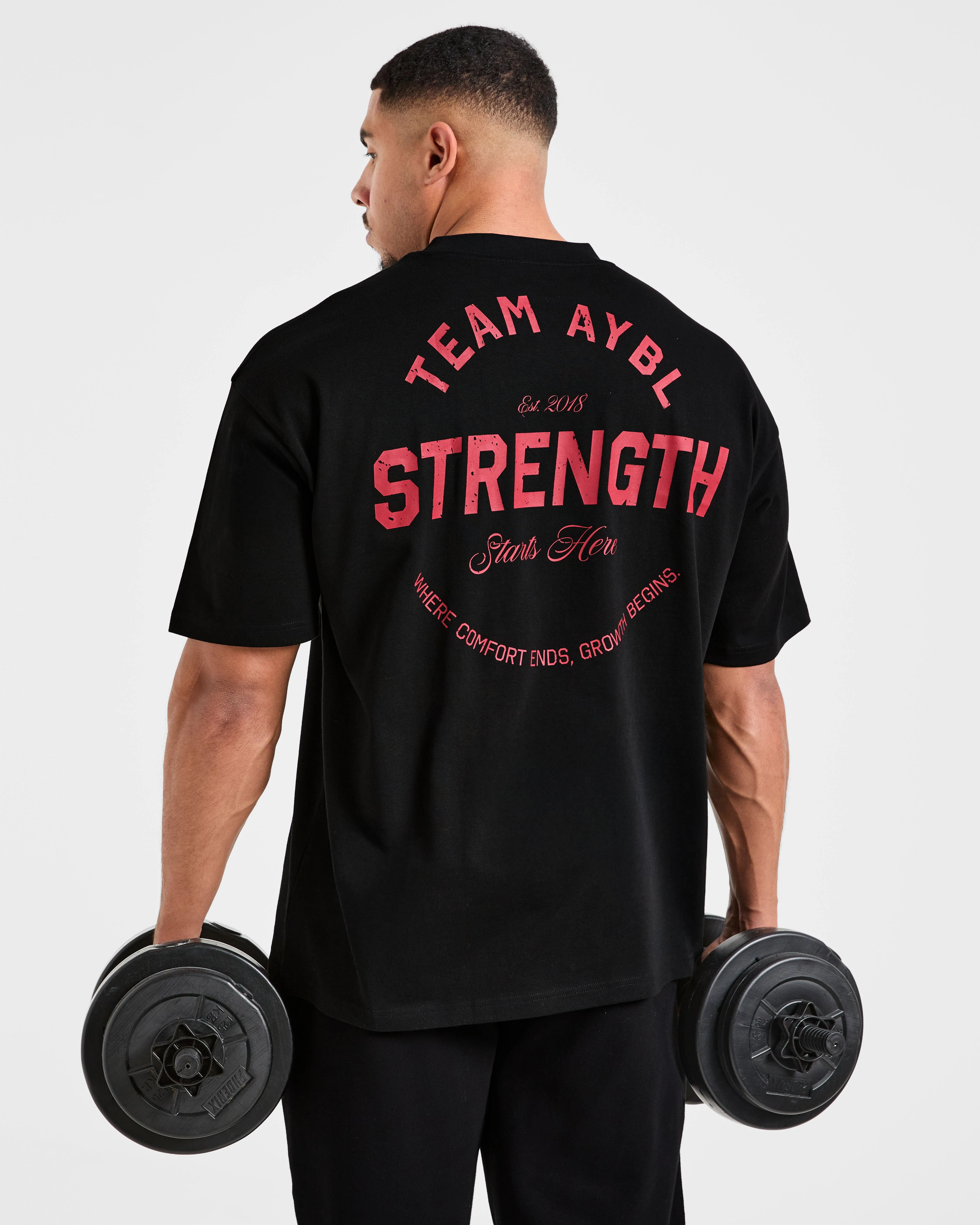 Cam Kissel x Strength Starts Here Oversized T Shirt  - Noir/Rouge - Image 8