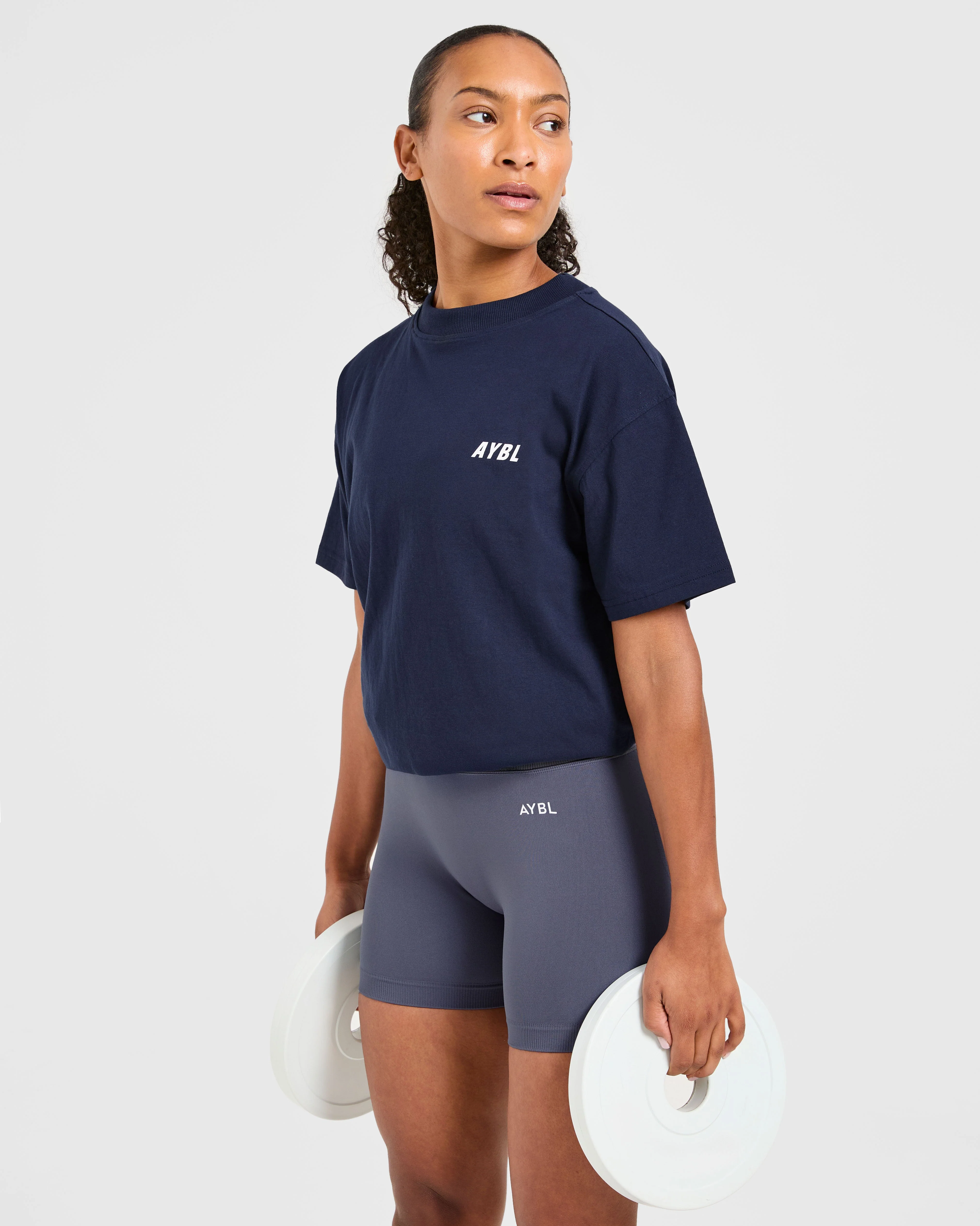 Cardio Club Oversized T Shirt - Navy - Image 8