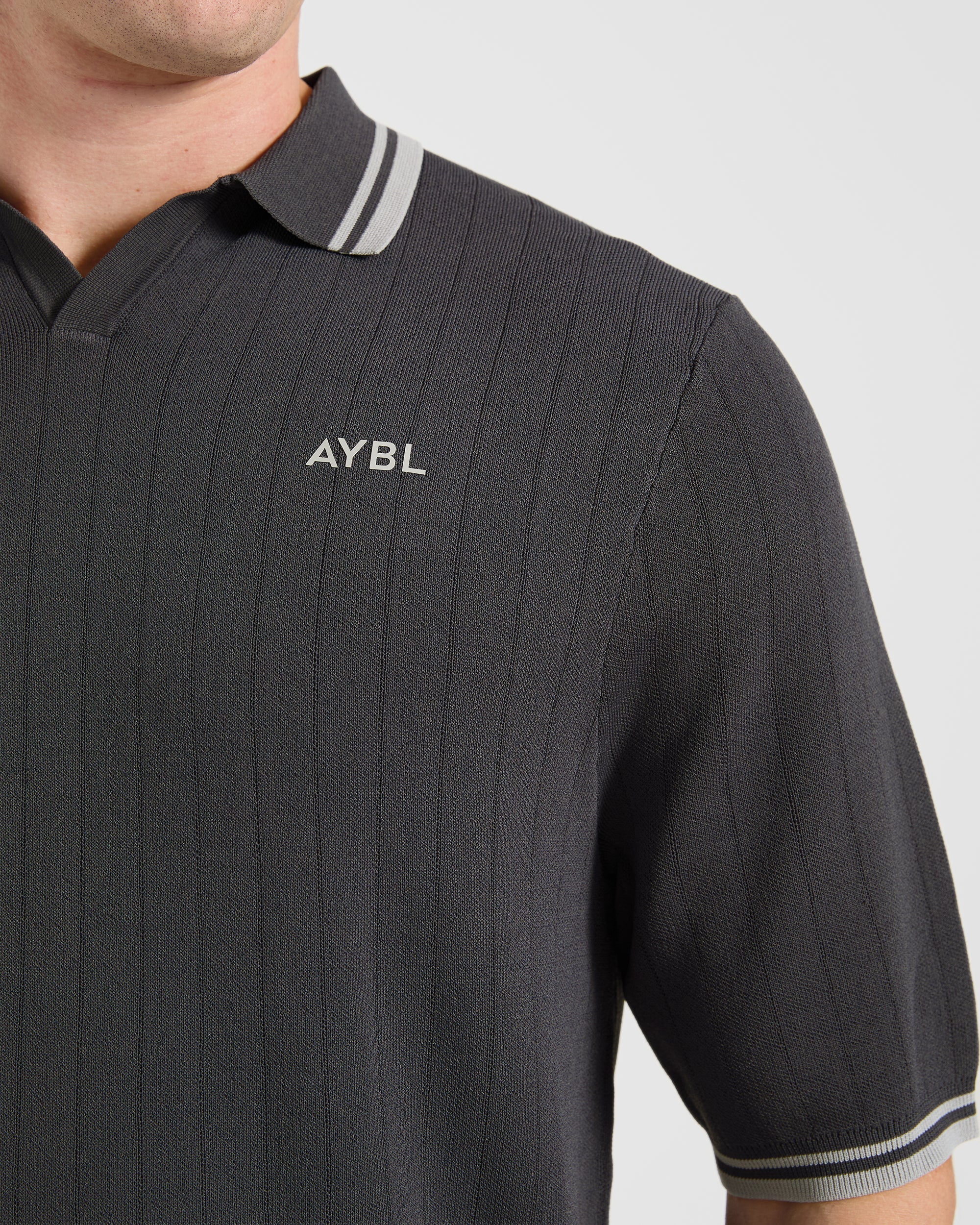Classic Knitted Polo - Charcoal - Image 5