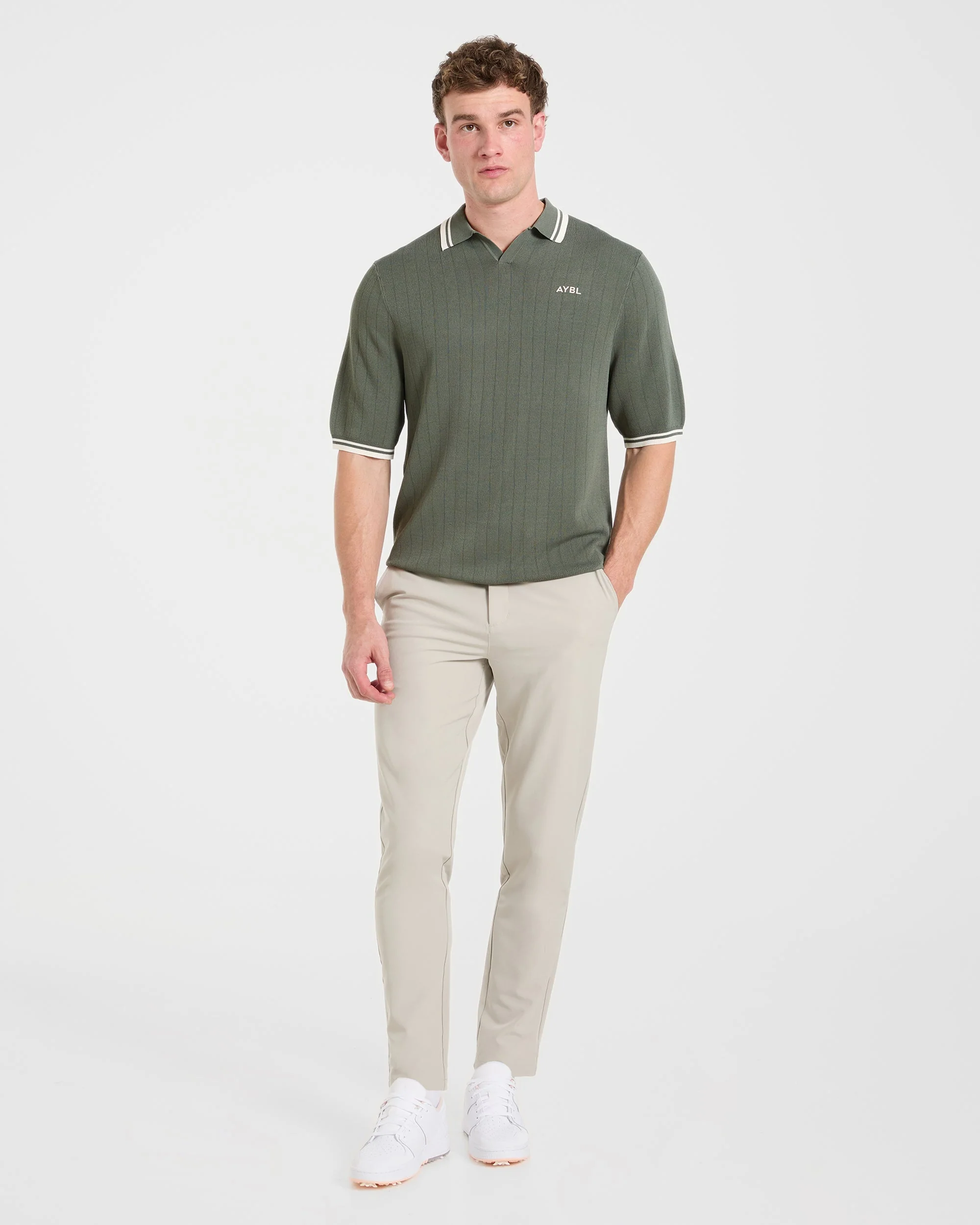 Classic Knitted Polo - Hillside Vert - Image 3