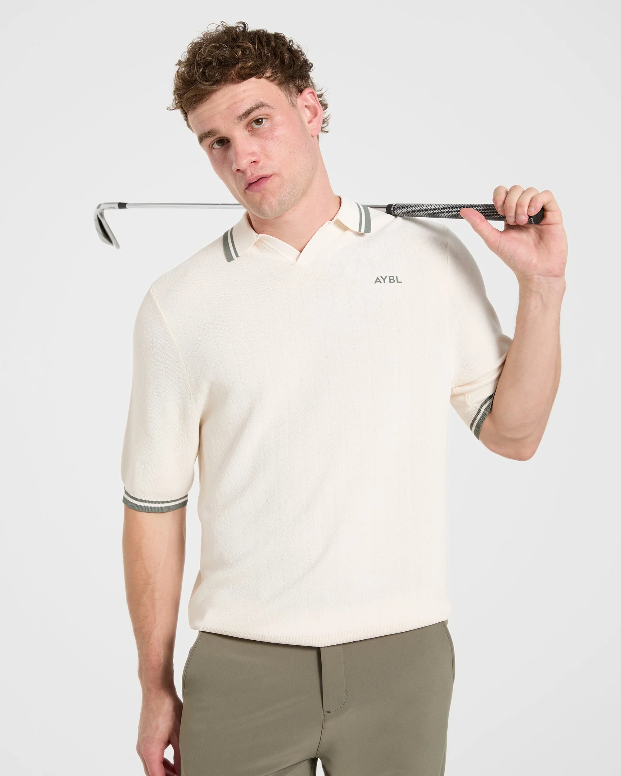 Classic Knitted Polo - Off White - Image 8