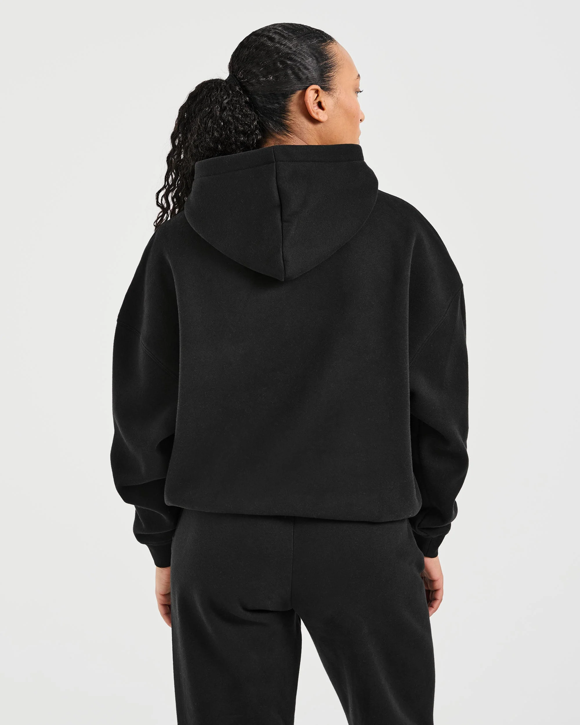 Classic Plush Oversized Hoodie - Noir - Image 2