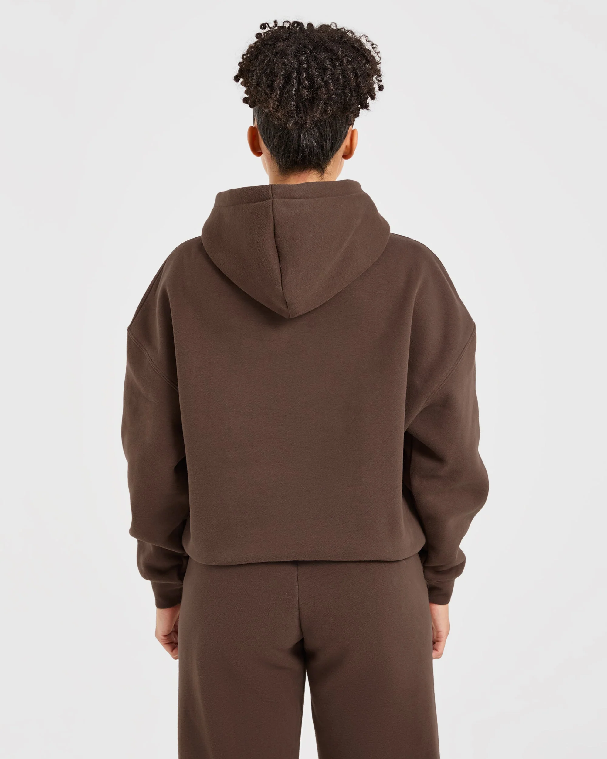 Classic Plush Oversized Hoodie - Marron - Image 2