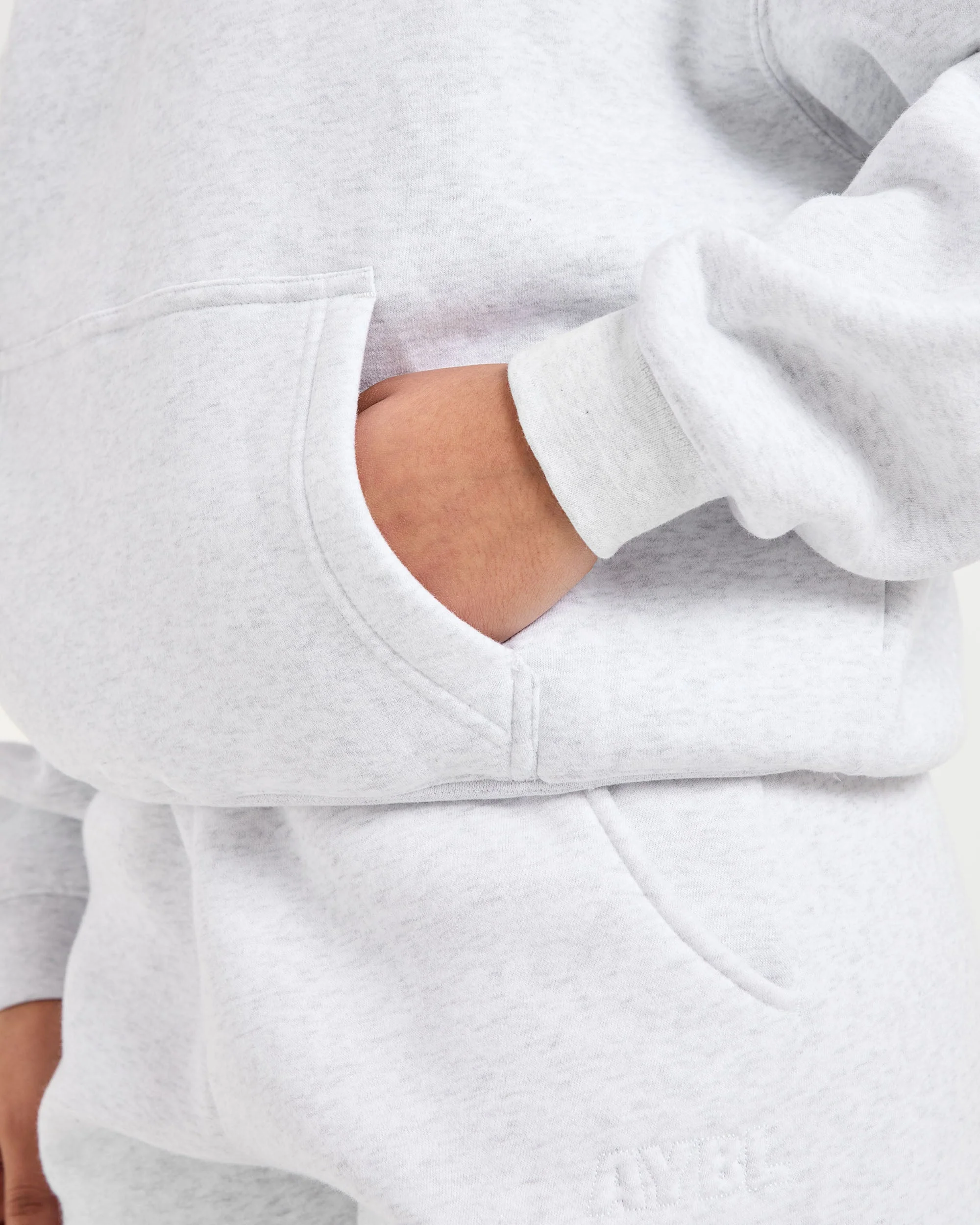 Classic Plush Oversized Hoodie - Heather Gris - Image 6
