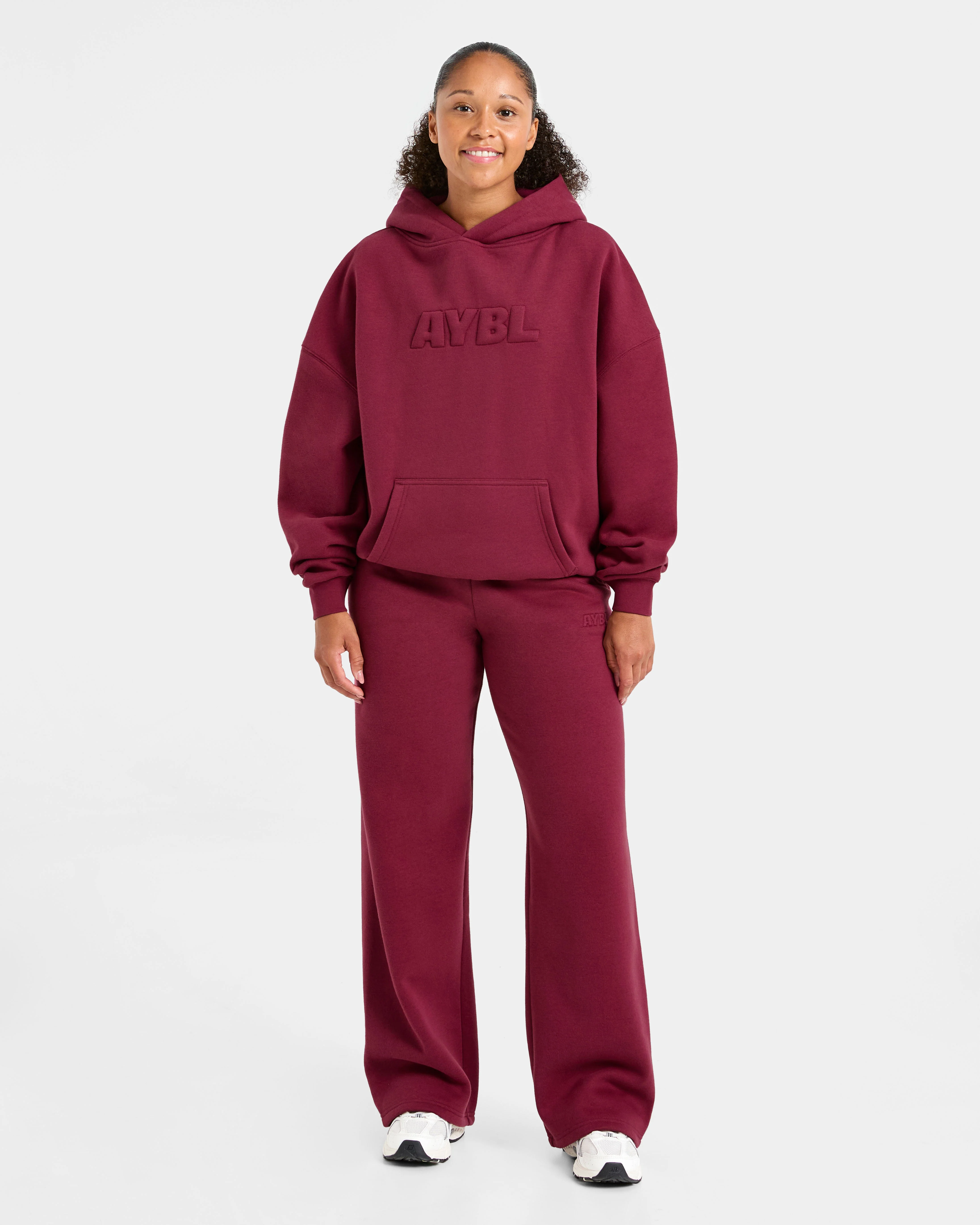 Classic Plush Oversized Hoodie - Muted Raspberry - Image 3