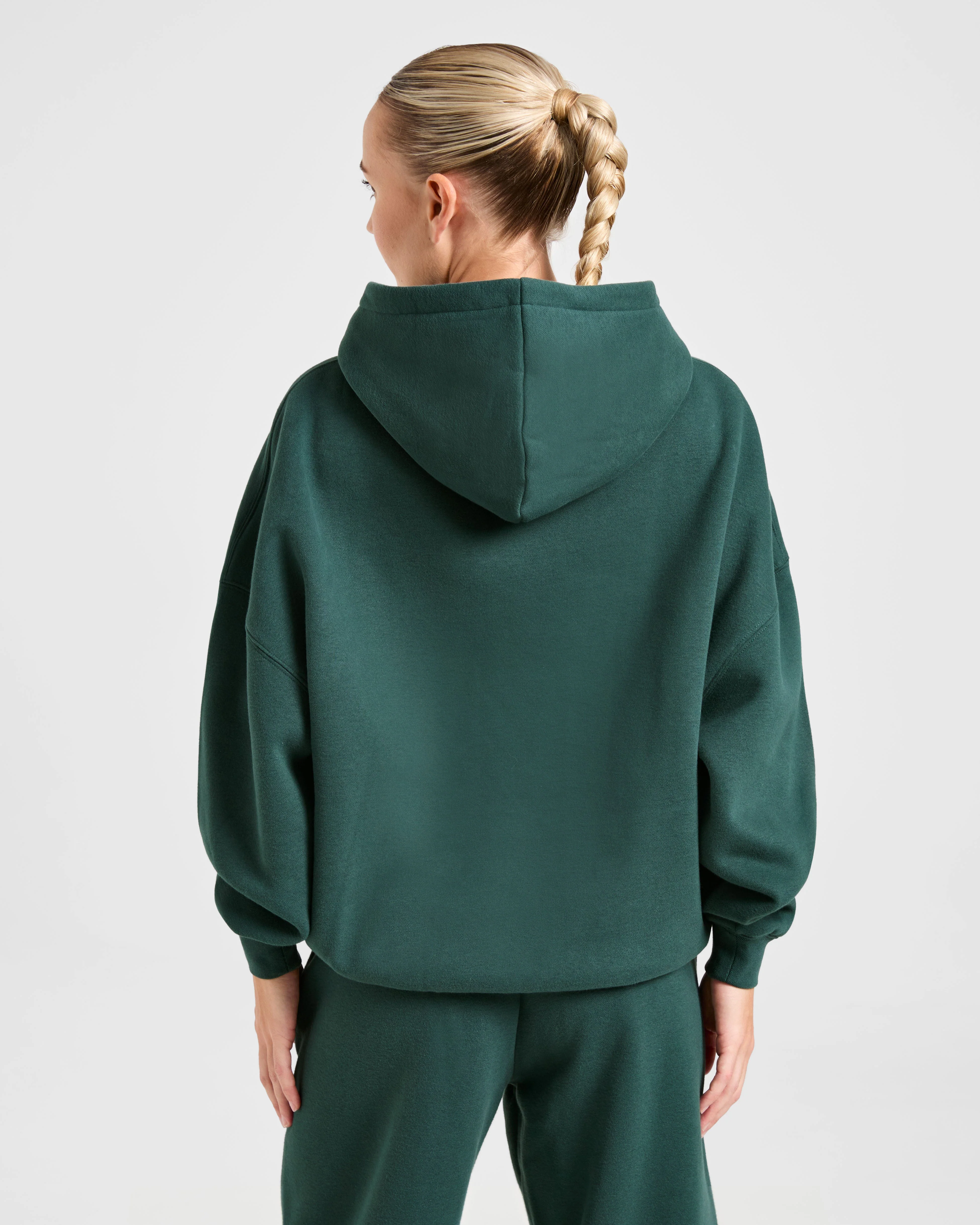 Classic Plush Oversized Hoodie - Pine Vert - Image 2