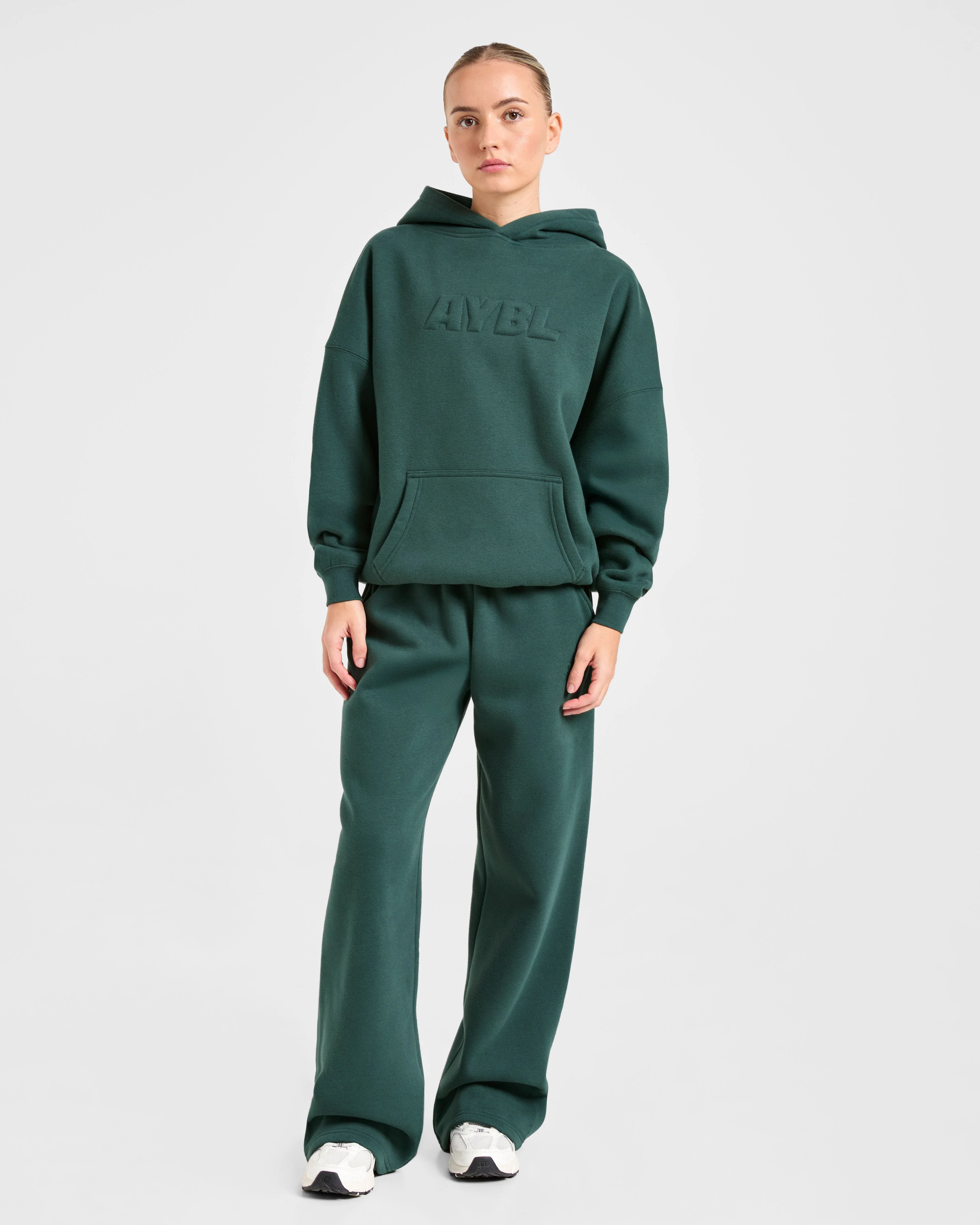 Classic Plush Oversized Hoodie - Pine Vert - Image 3