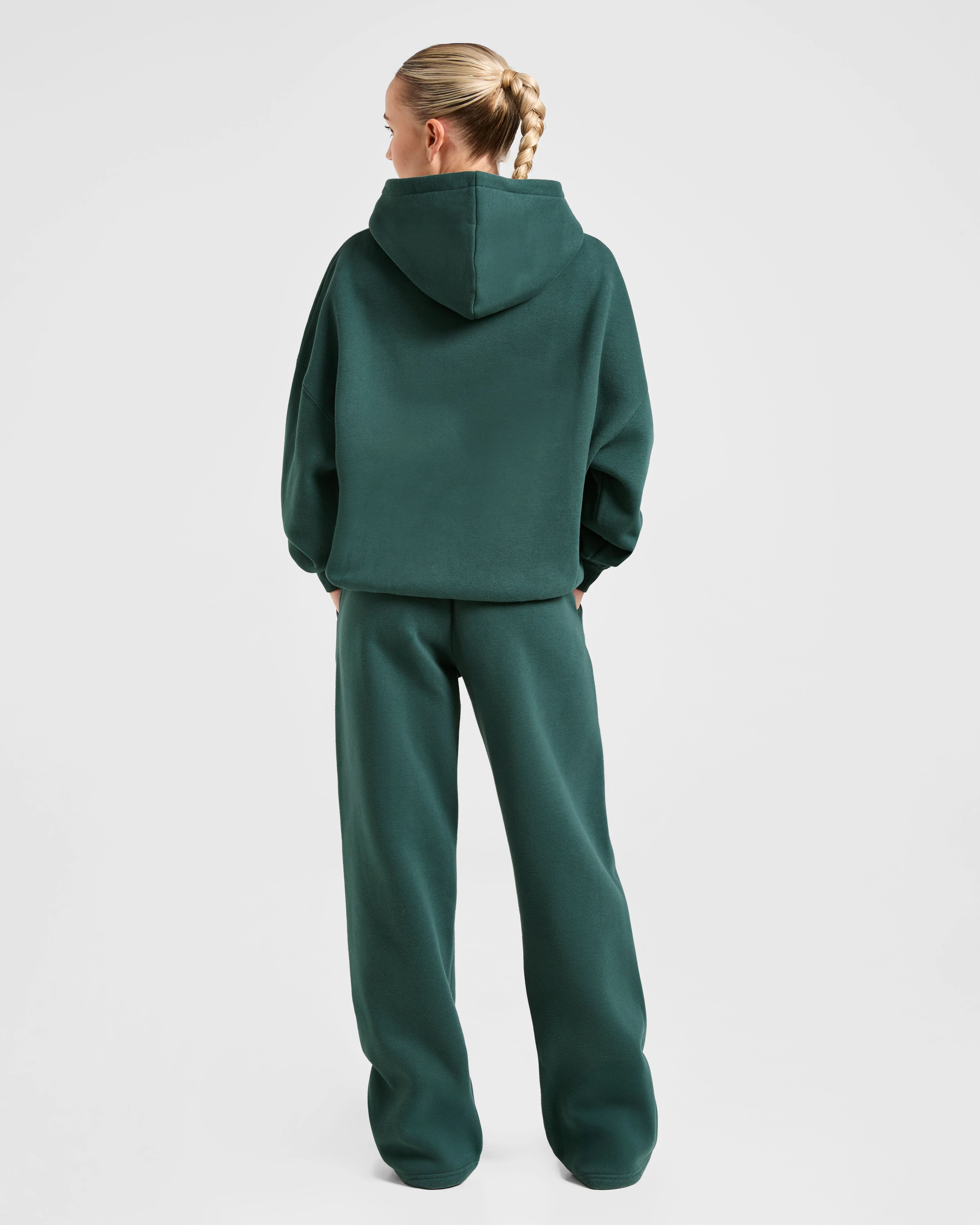 Classic Plush Oversized Hoodie - Pine Vert - Image 4