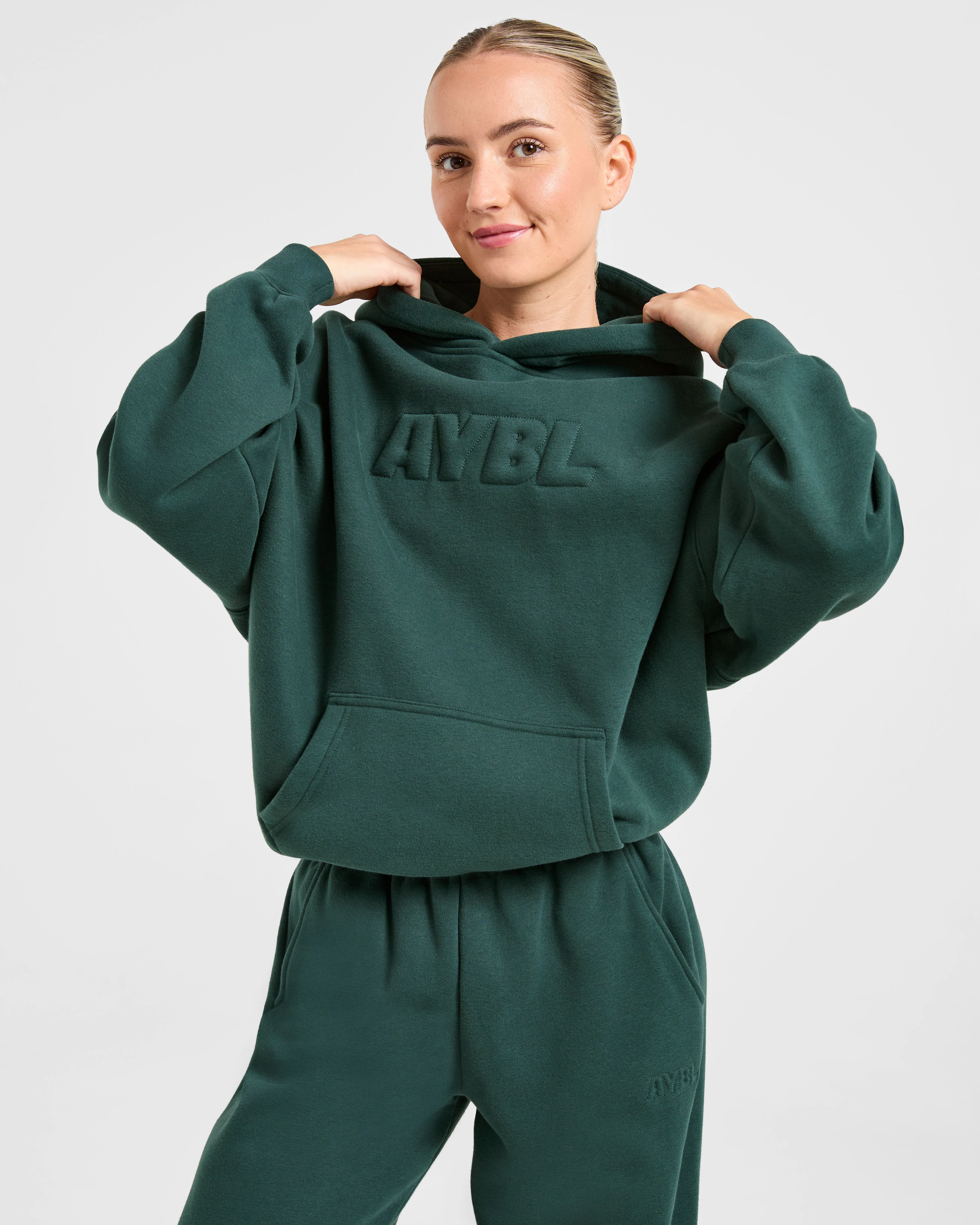 Classic Plush Oversized Hoodie - Pine Vert - Image 7