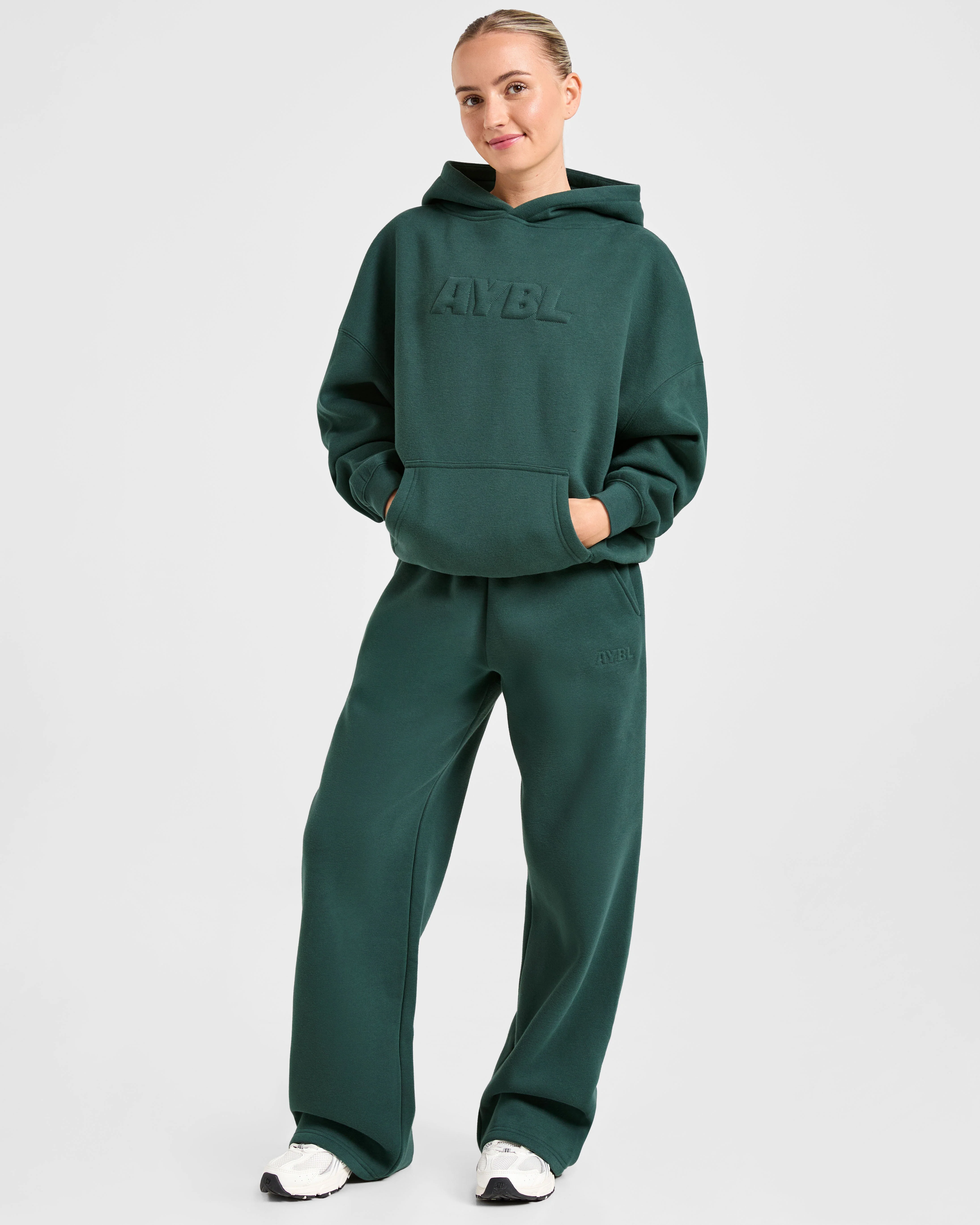 Classic Plush Oversized Hoodie - Pine Vert - Image 8