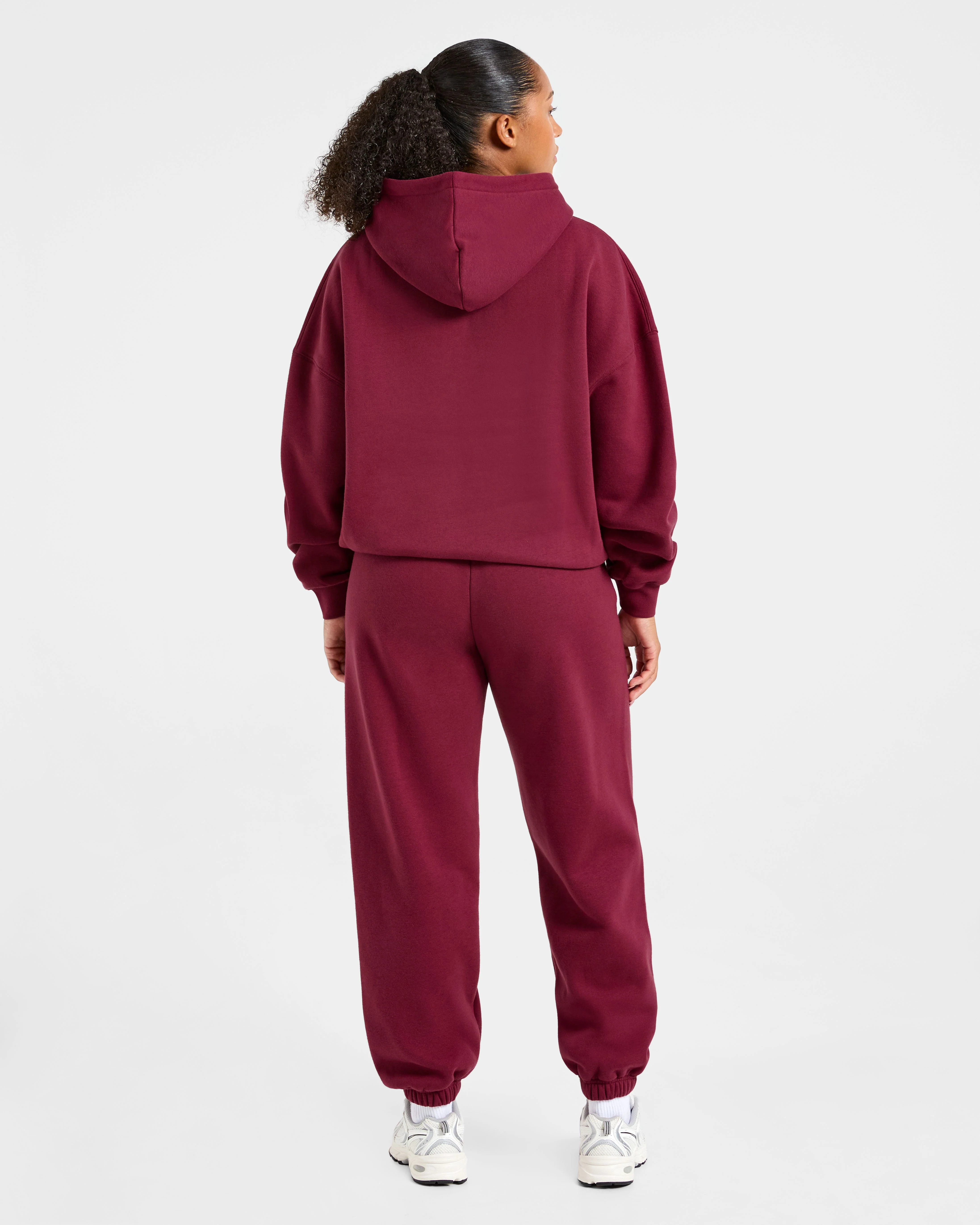 Classic Plush Oversized Joggers - Muted Raspberry - Image 4