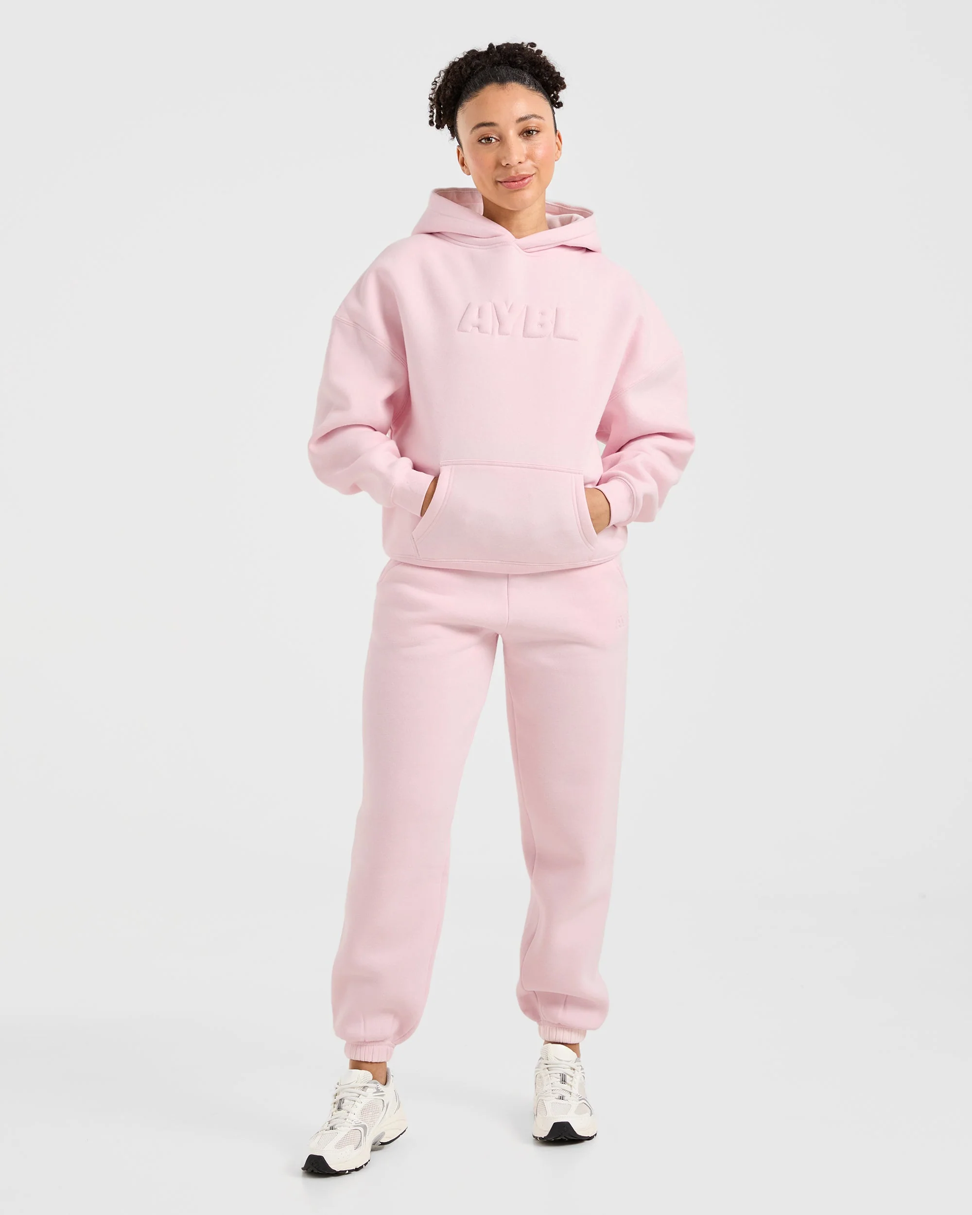 Classic Plush Oversized Joggers - Pastel Rose - Image 3
