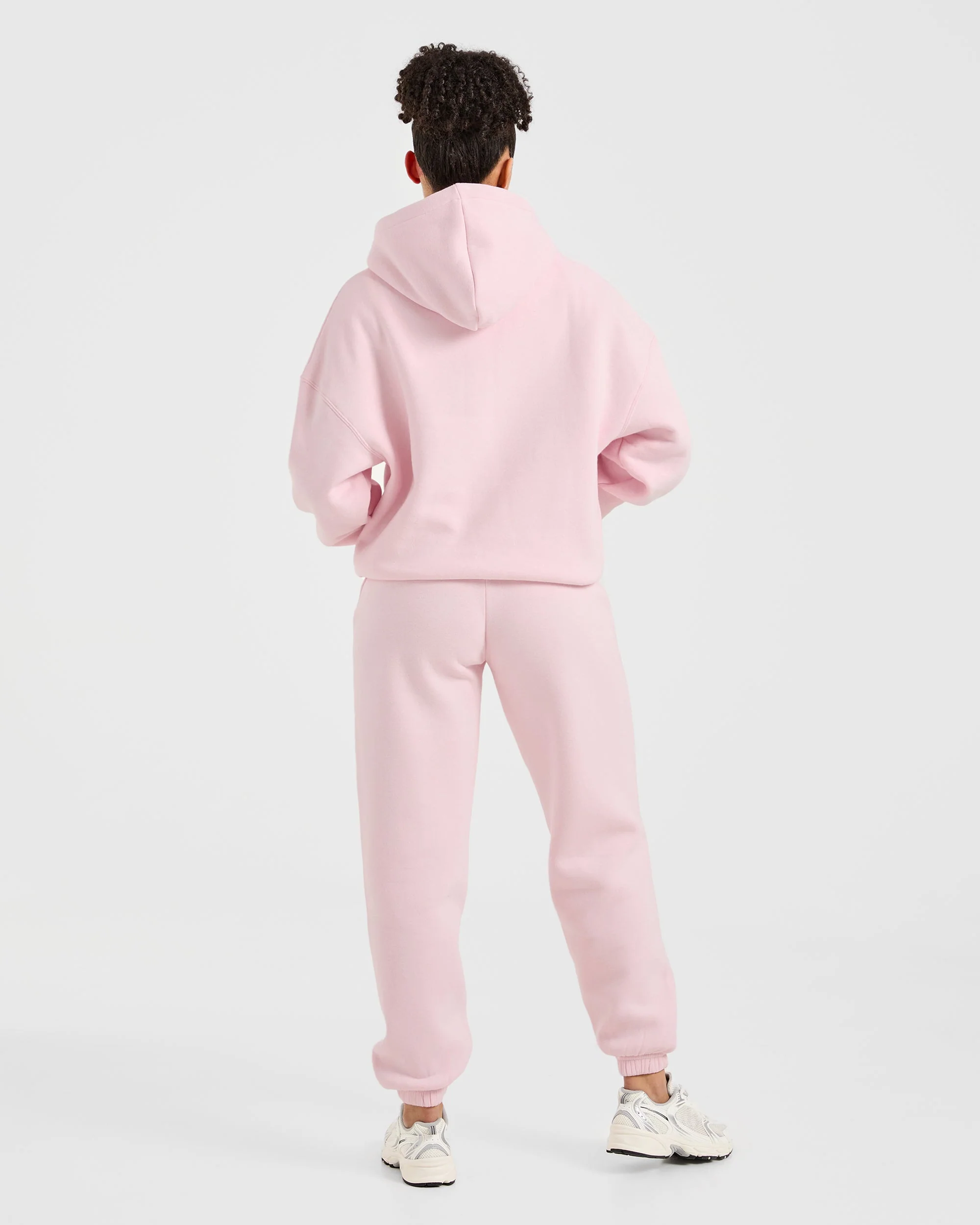 Classic Plush Oversized Joggers - Pastel Rose - Image 4