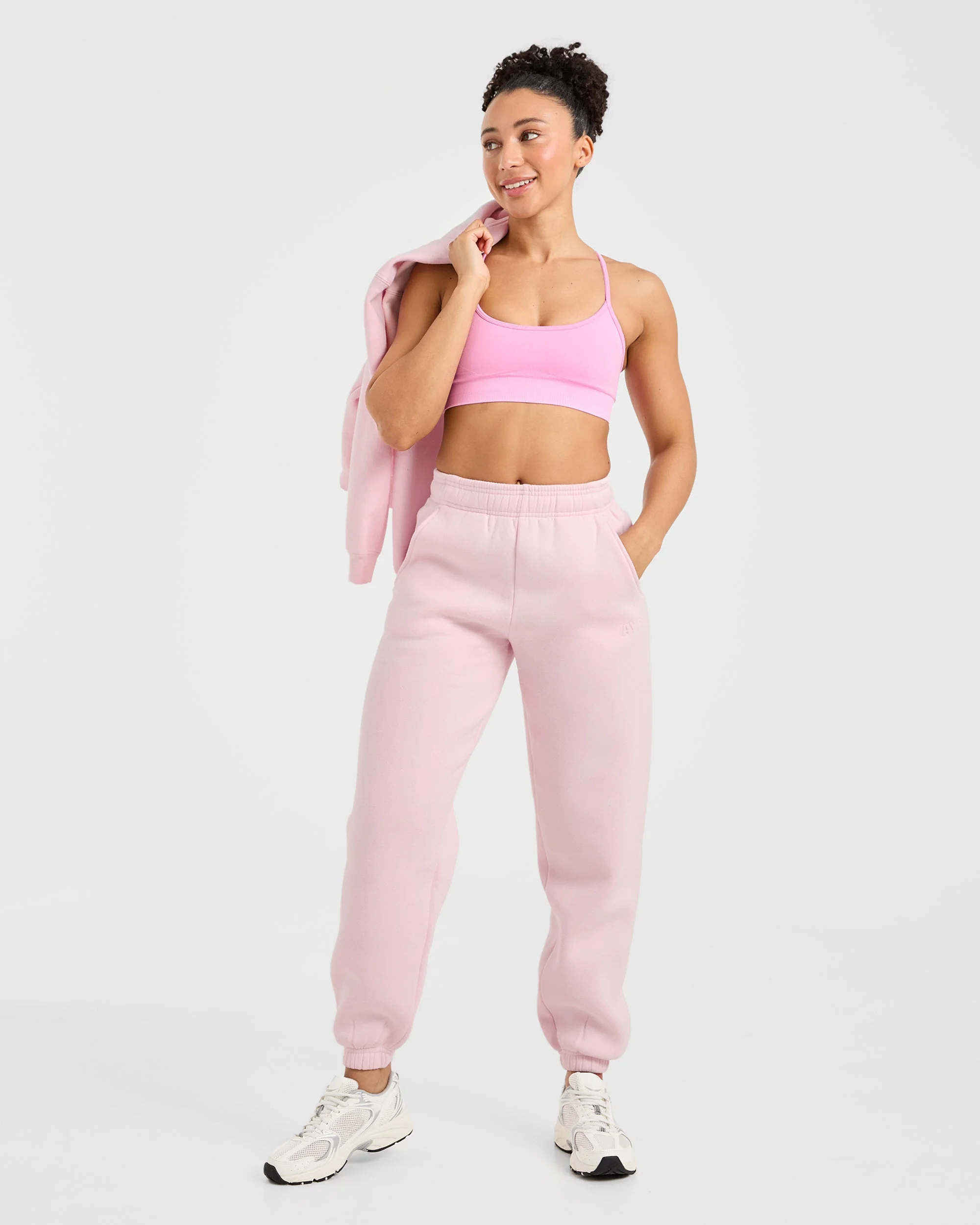 Classic Plush Oversized Joggers - Pastel Rose - Image 7