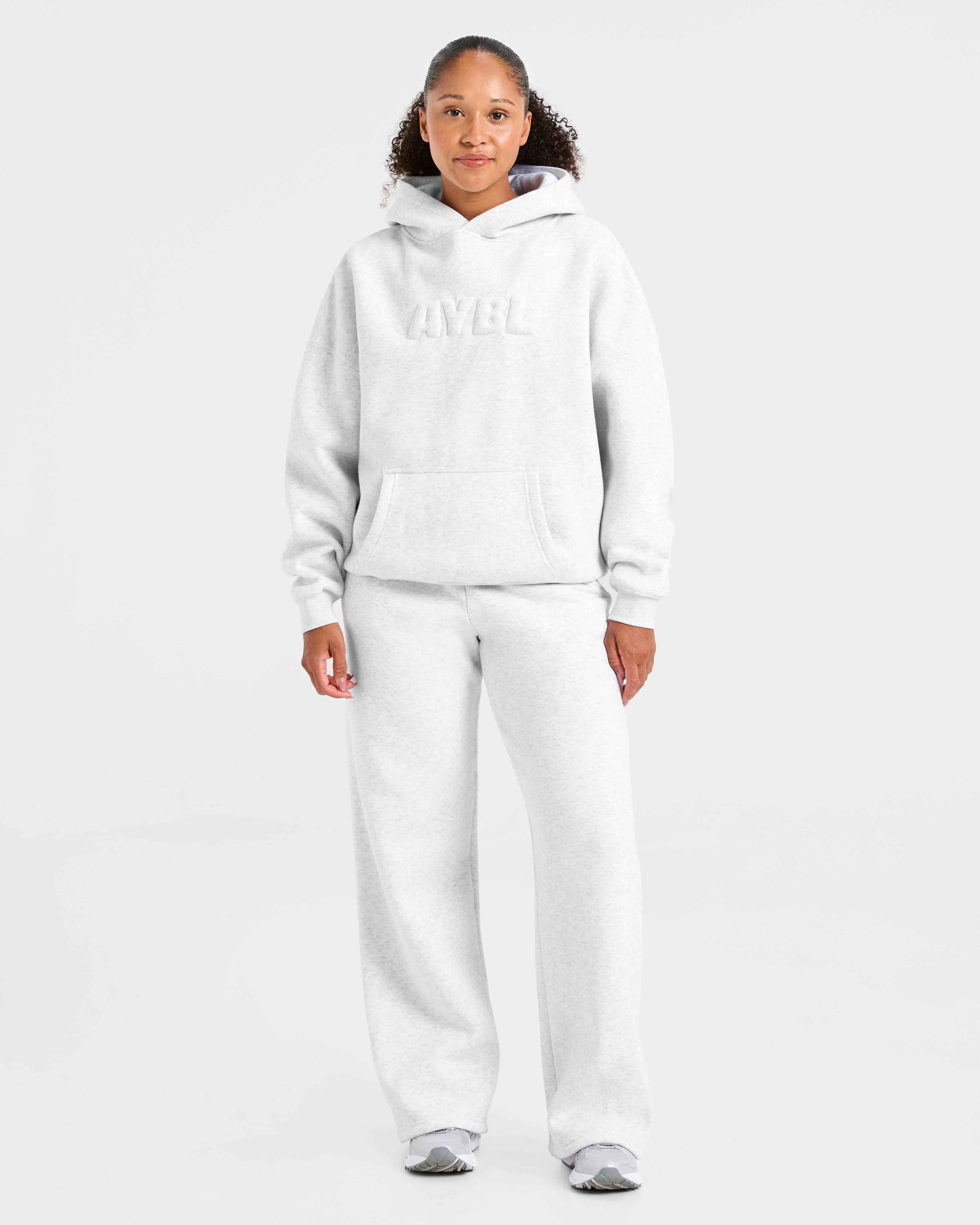 Classic Plush Oversized Straight Leg Joggers - Heather Gris - Image 3