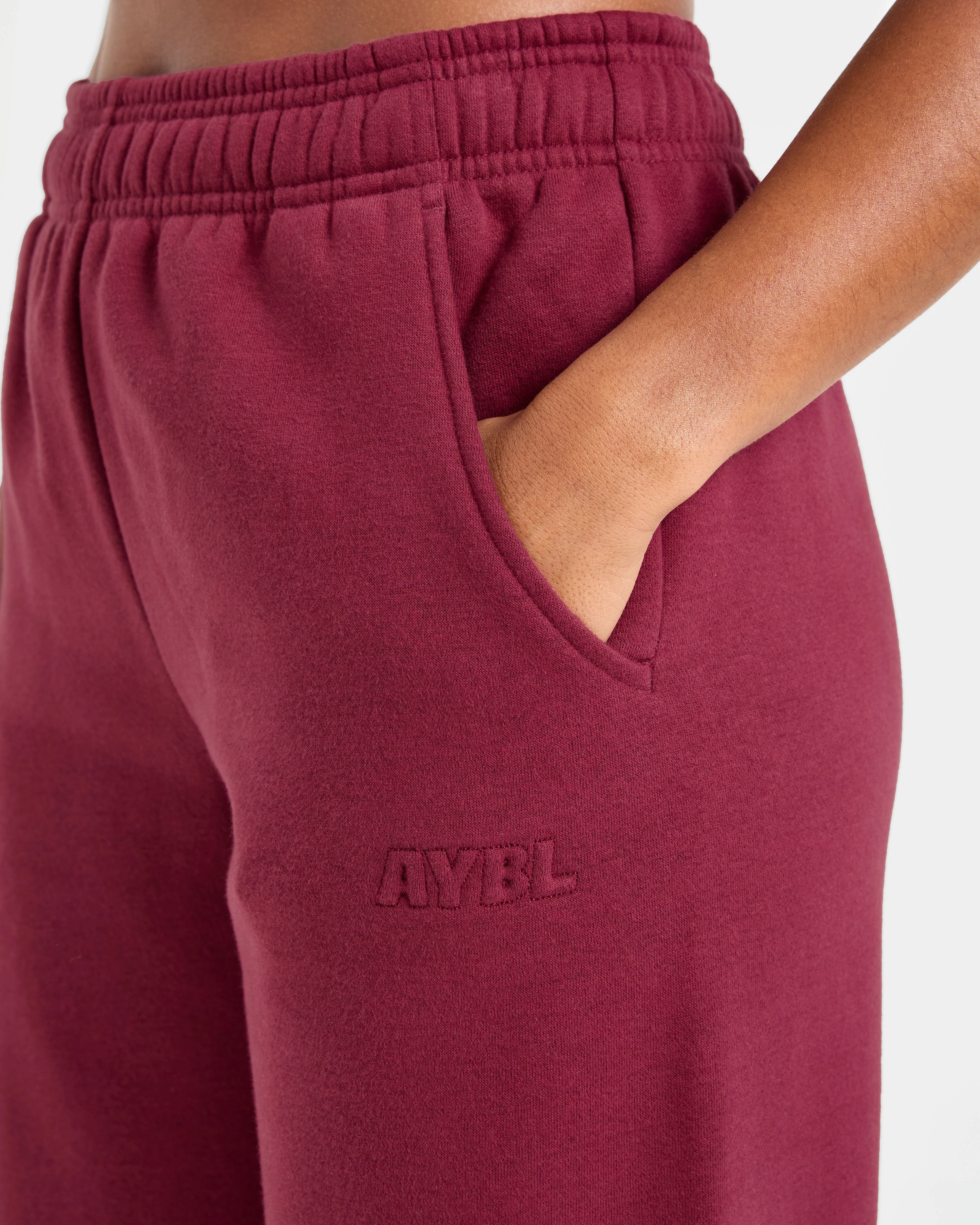 Classic Plush Oversized Straight Leg Joggers - Muted Raspberry - Image 5