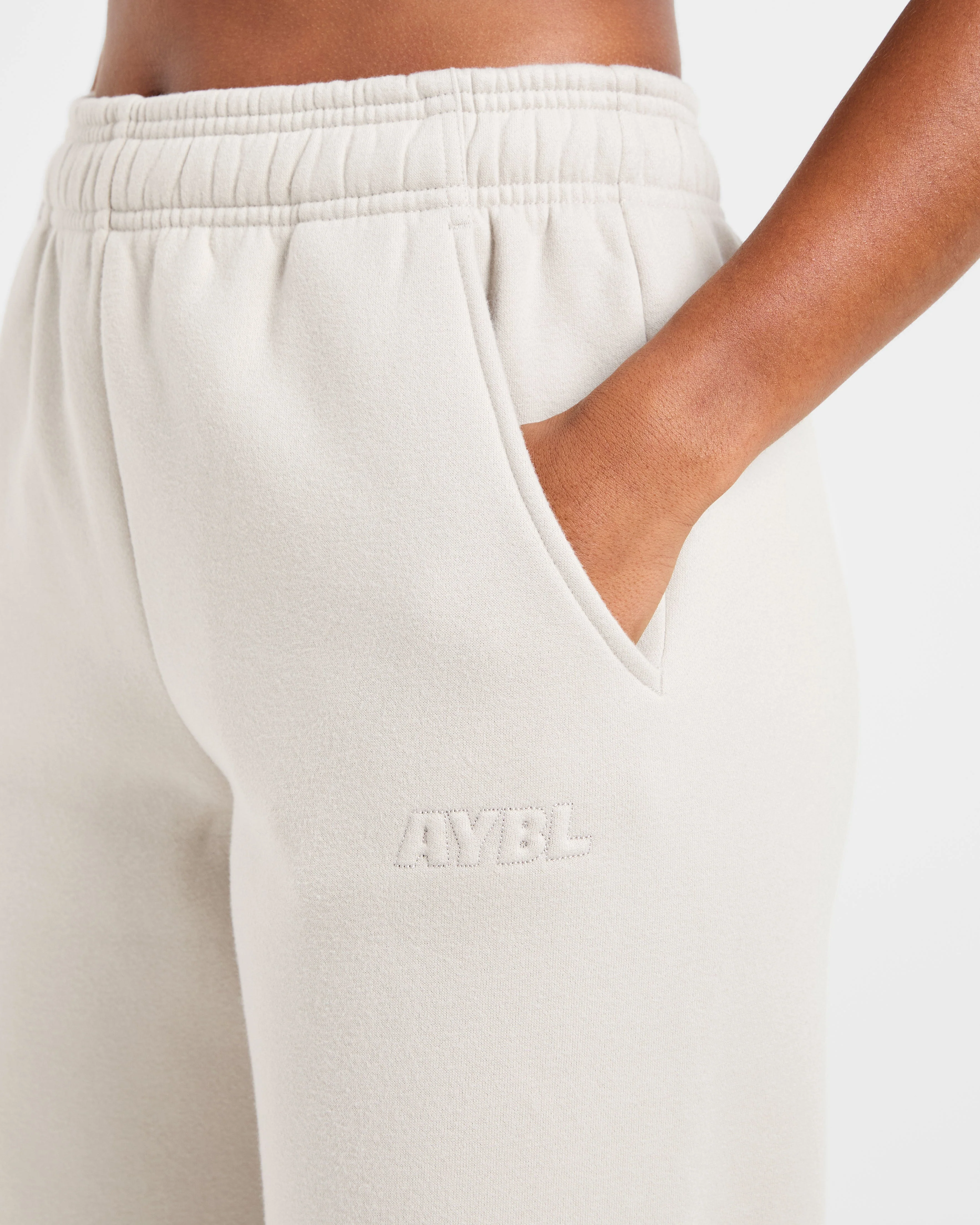 Classic Plush Oversized Straight Leg Joggers - Sand - Image 6