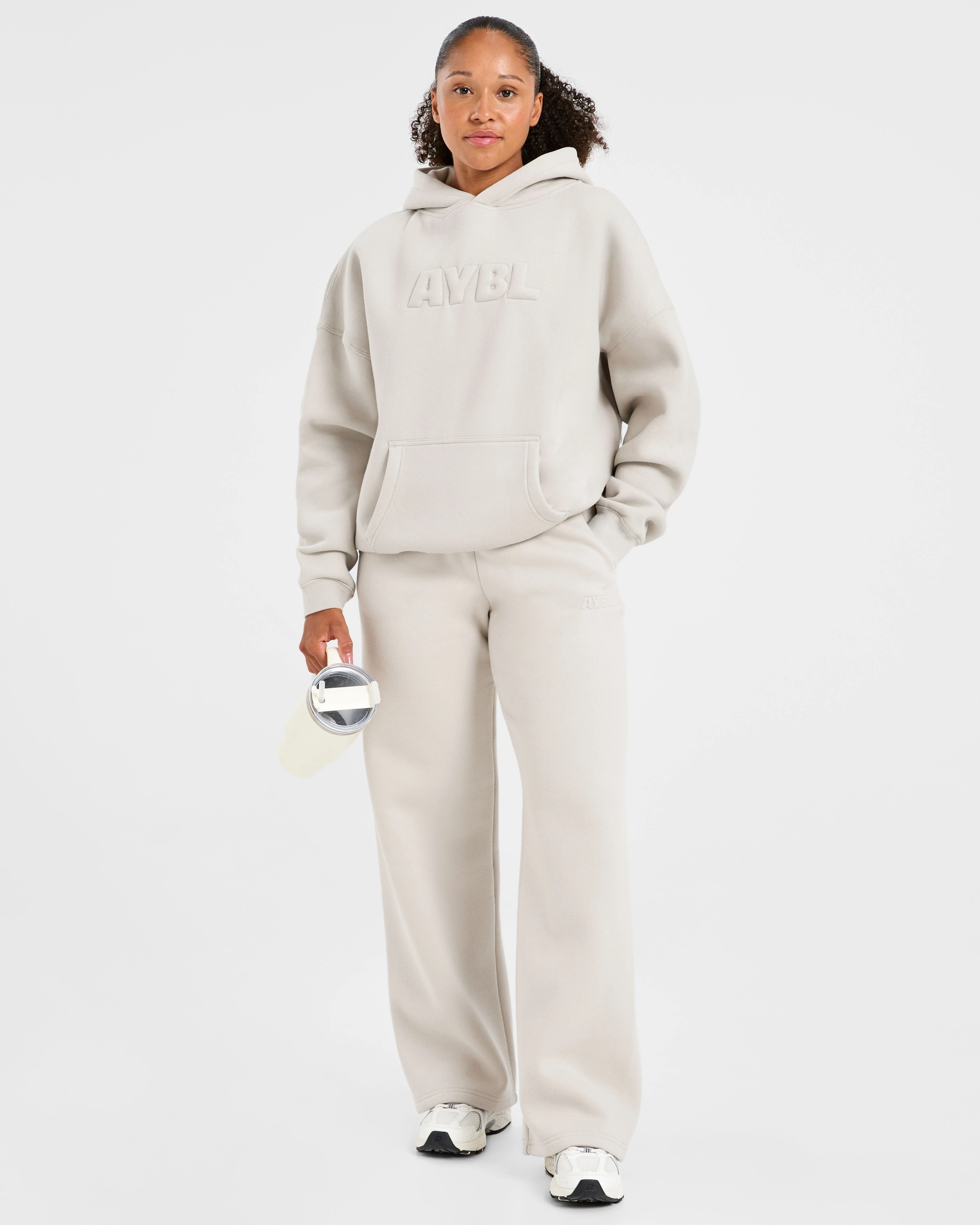 Classic Plush Oversized Straight Leg Joggers - Sand - Image 8